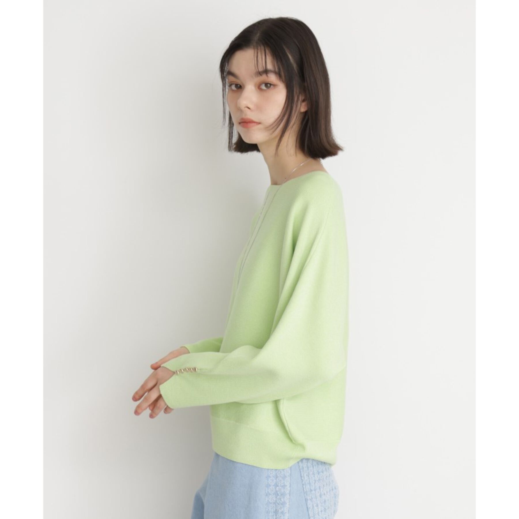 THE SHOP TK「ドルマン袖釦ニット【洗濯機OK】」|ニット・セーター|