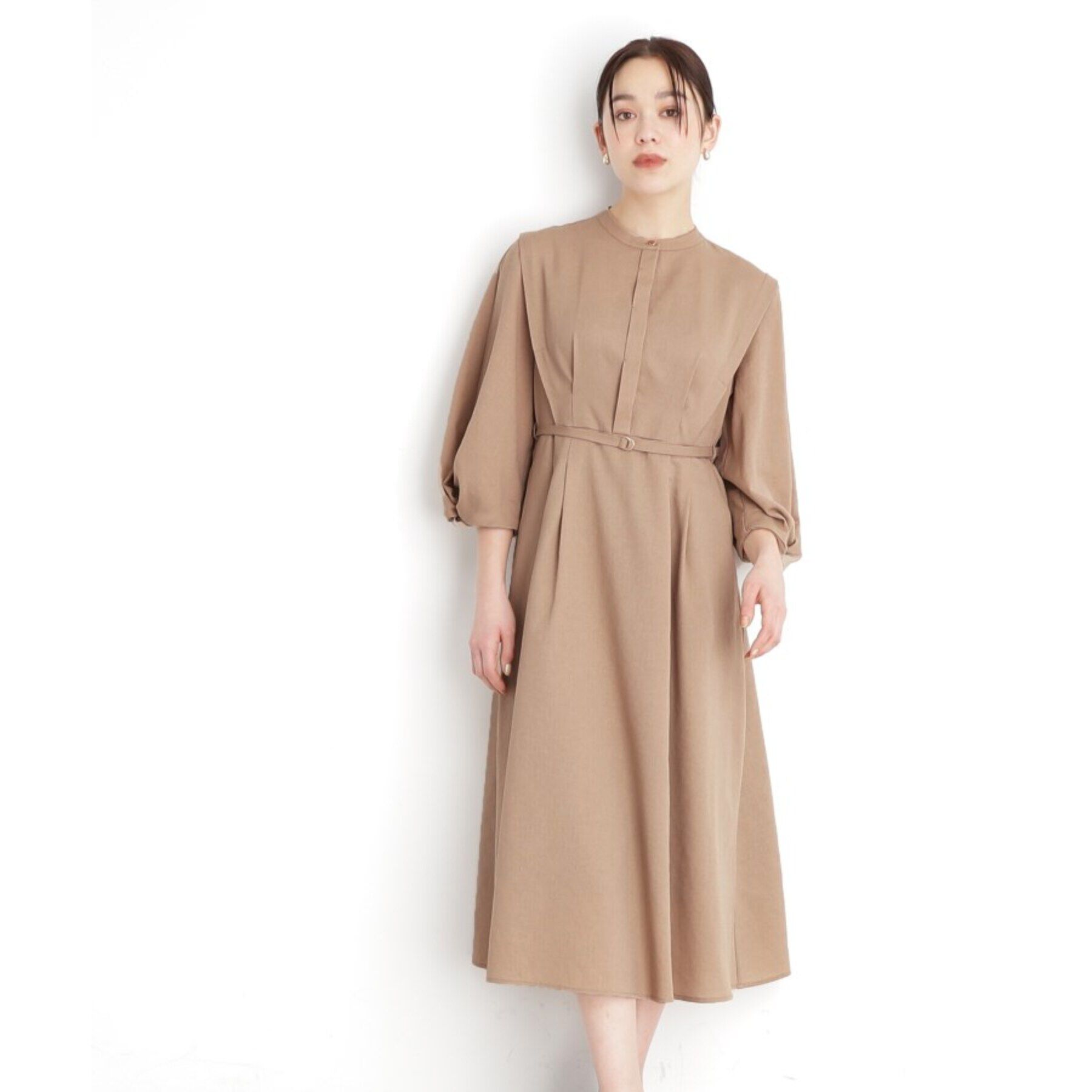 THE SHOP TK「麻調メッシュワンピース【洗える】」|ワンピース|