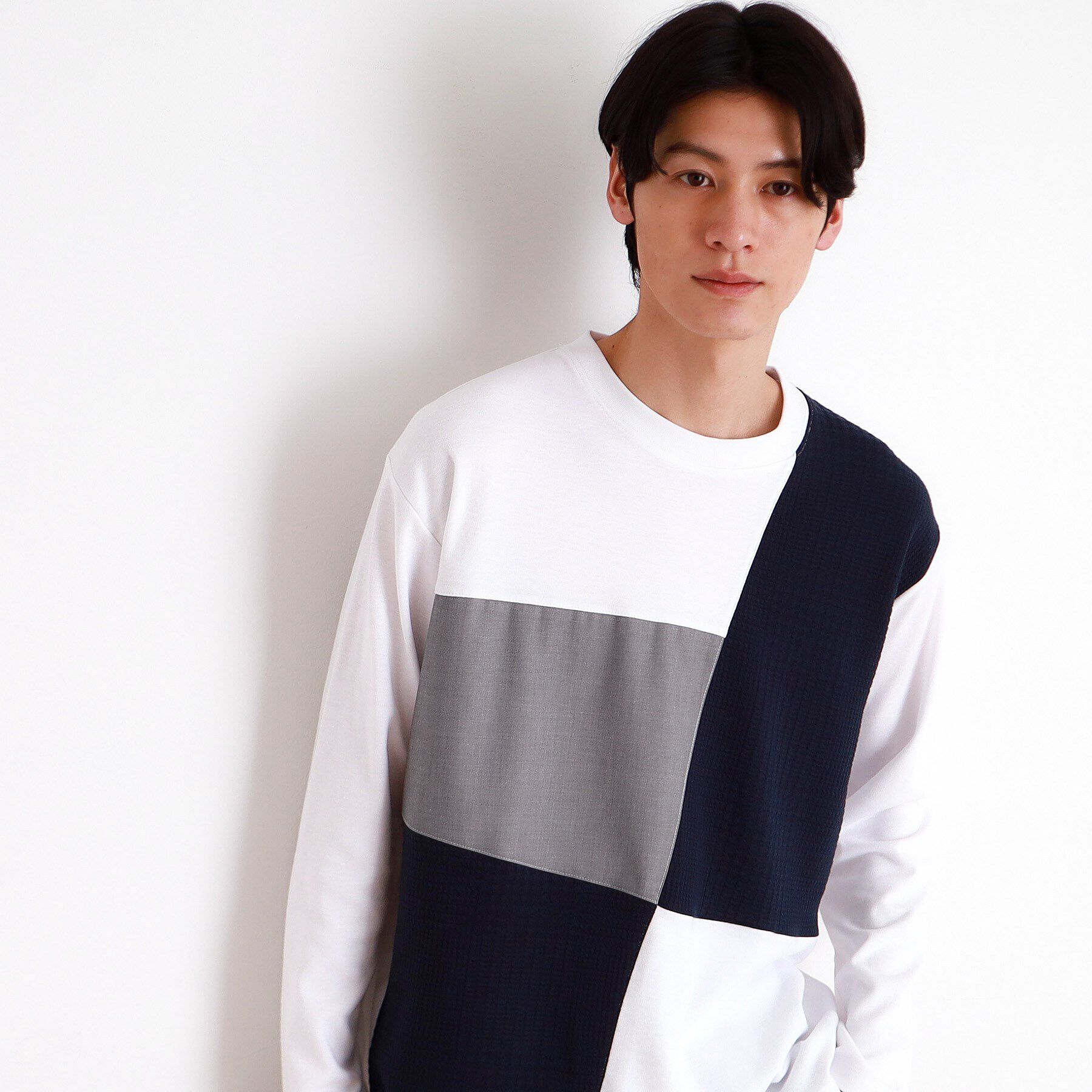 THE SHOP TK「パネルブロッキング長袖Tシャツ」|Tシャツ・カットソー|