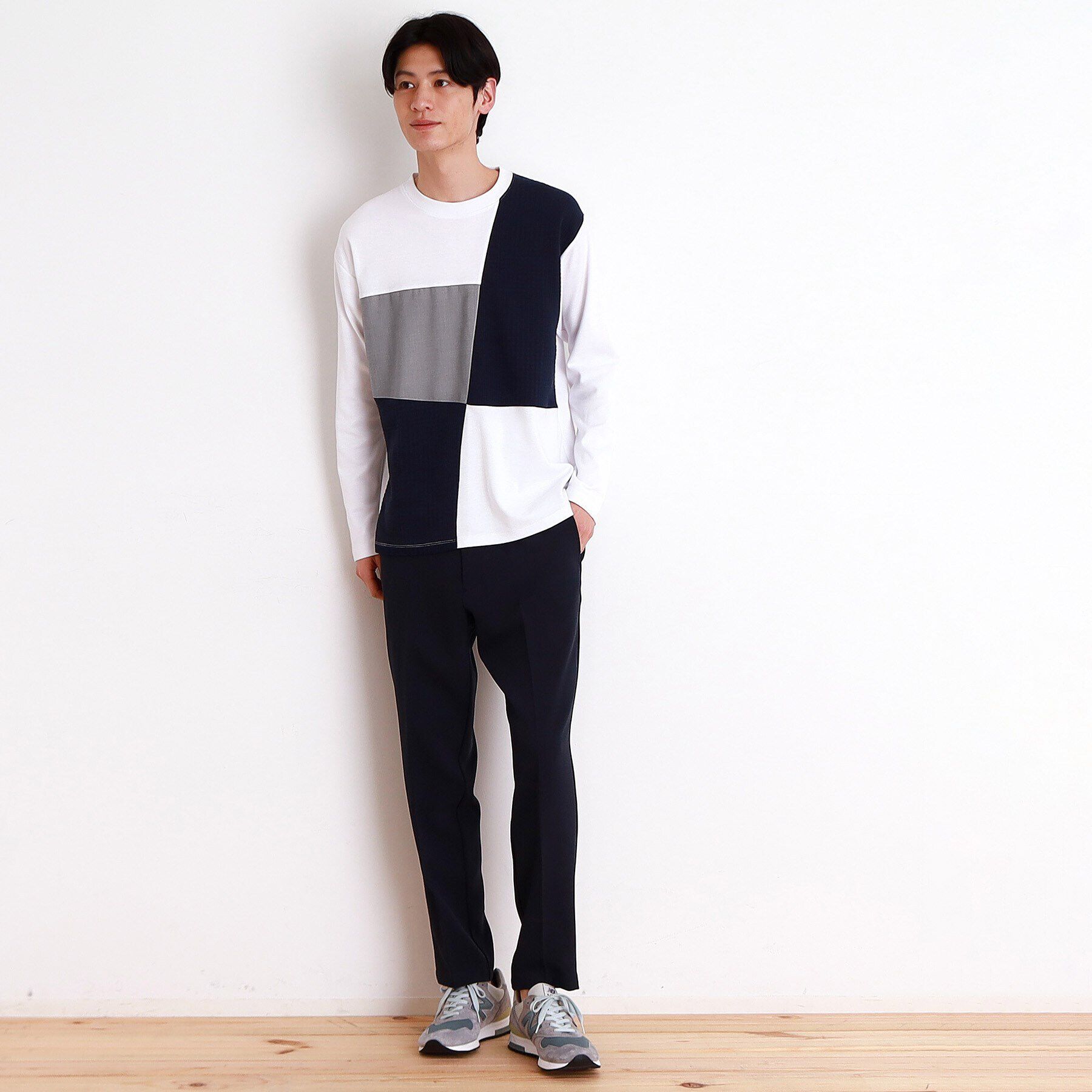 THE SHOP TK「パネルブロッキング長袖Tシャツ」|Tシャツ・カットソー|