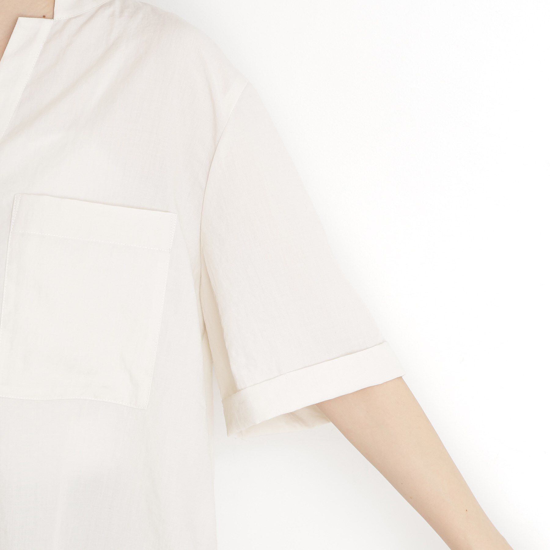 THE SHOP TK「ダブルポケット5分袖シャツ【体型カバー/洗濯機OK】」|シャツ・ブラウス|