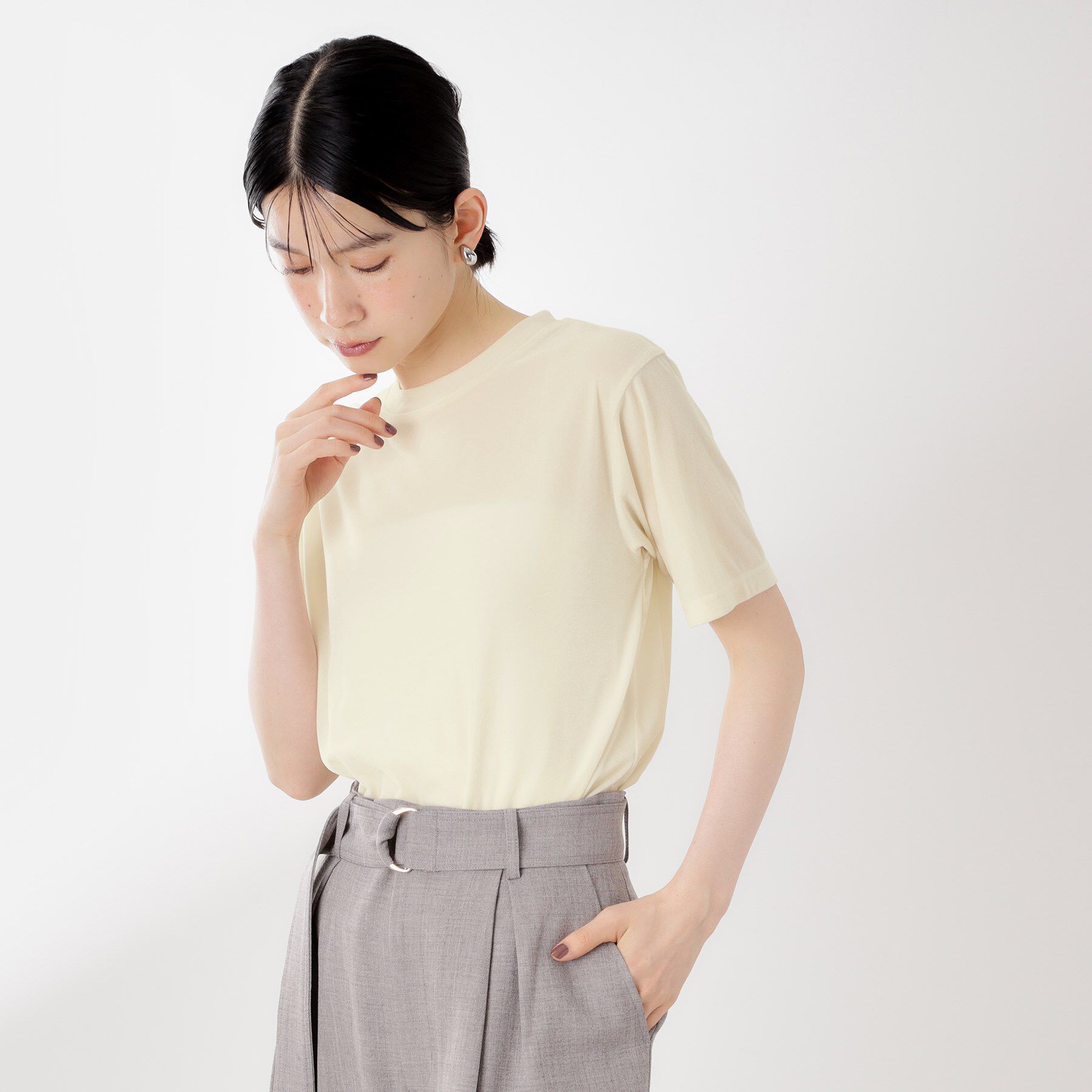 THE SHOP TK「シアーベロアカットソー【洗える】」|Tシャツ・カットソー|