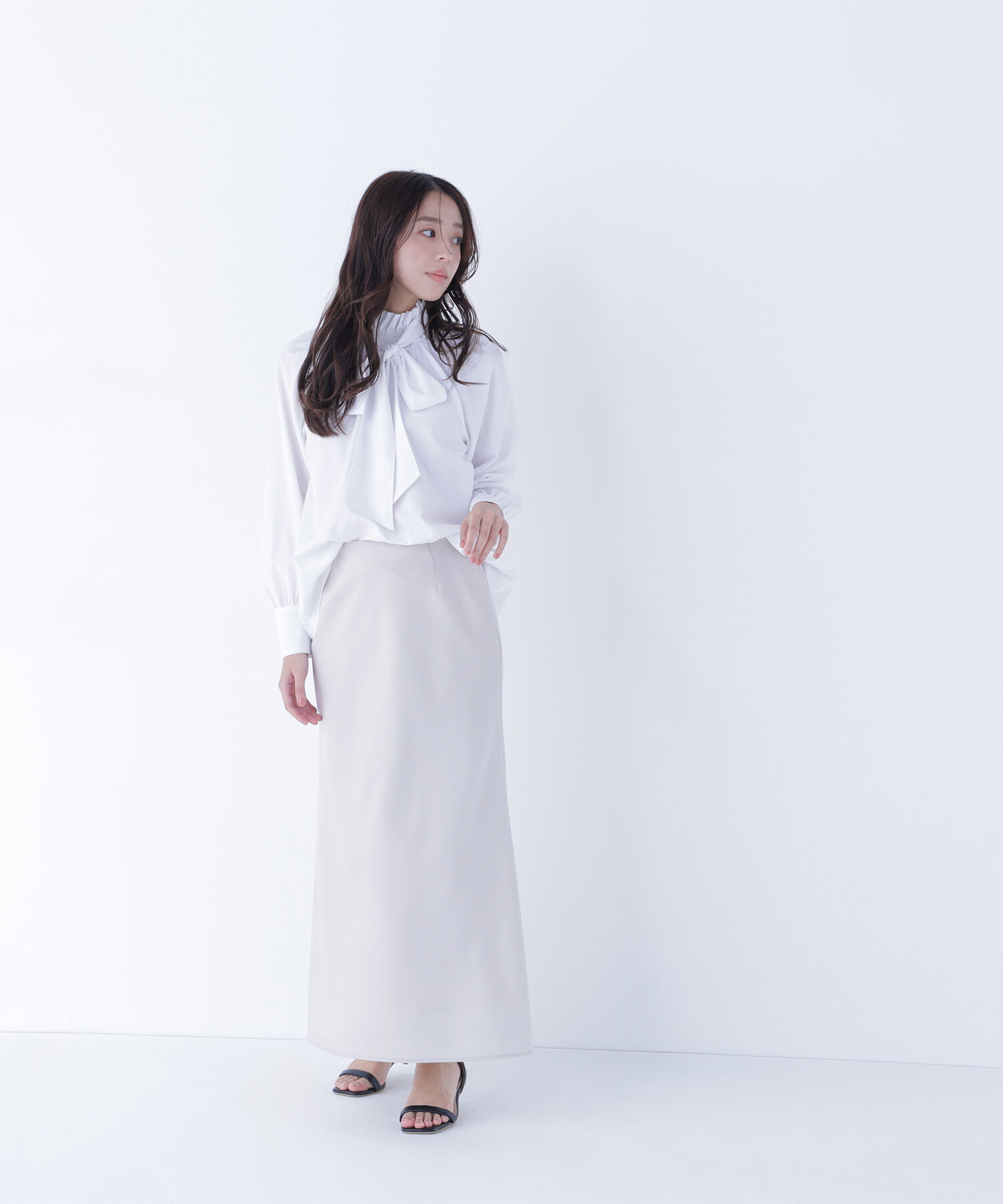  「ハイネックリボンボウブラウス」|シャツ・ブラウス|