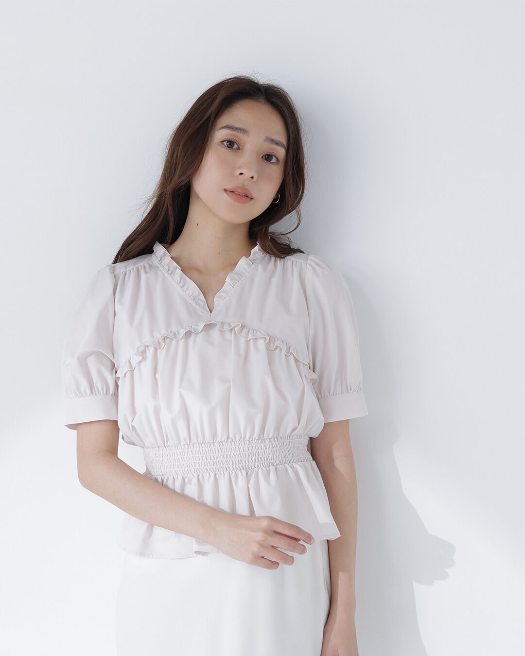  「Vネックペプラムブラウス」|シャツ・ブラウス|