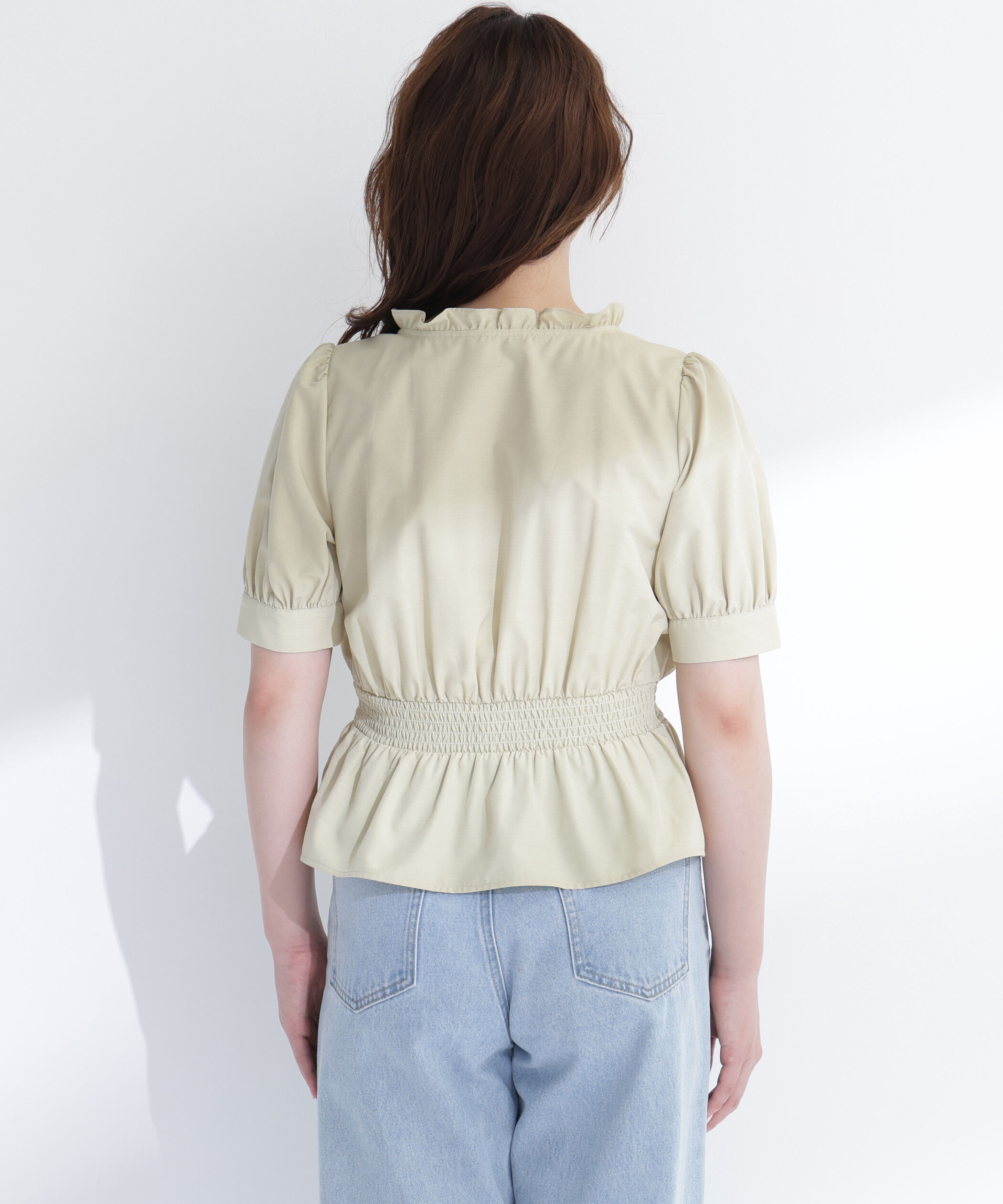  「Vネックペプラムブラウス」|シャツ・ブラウス|