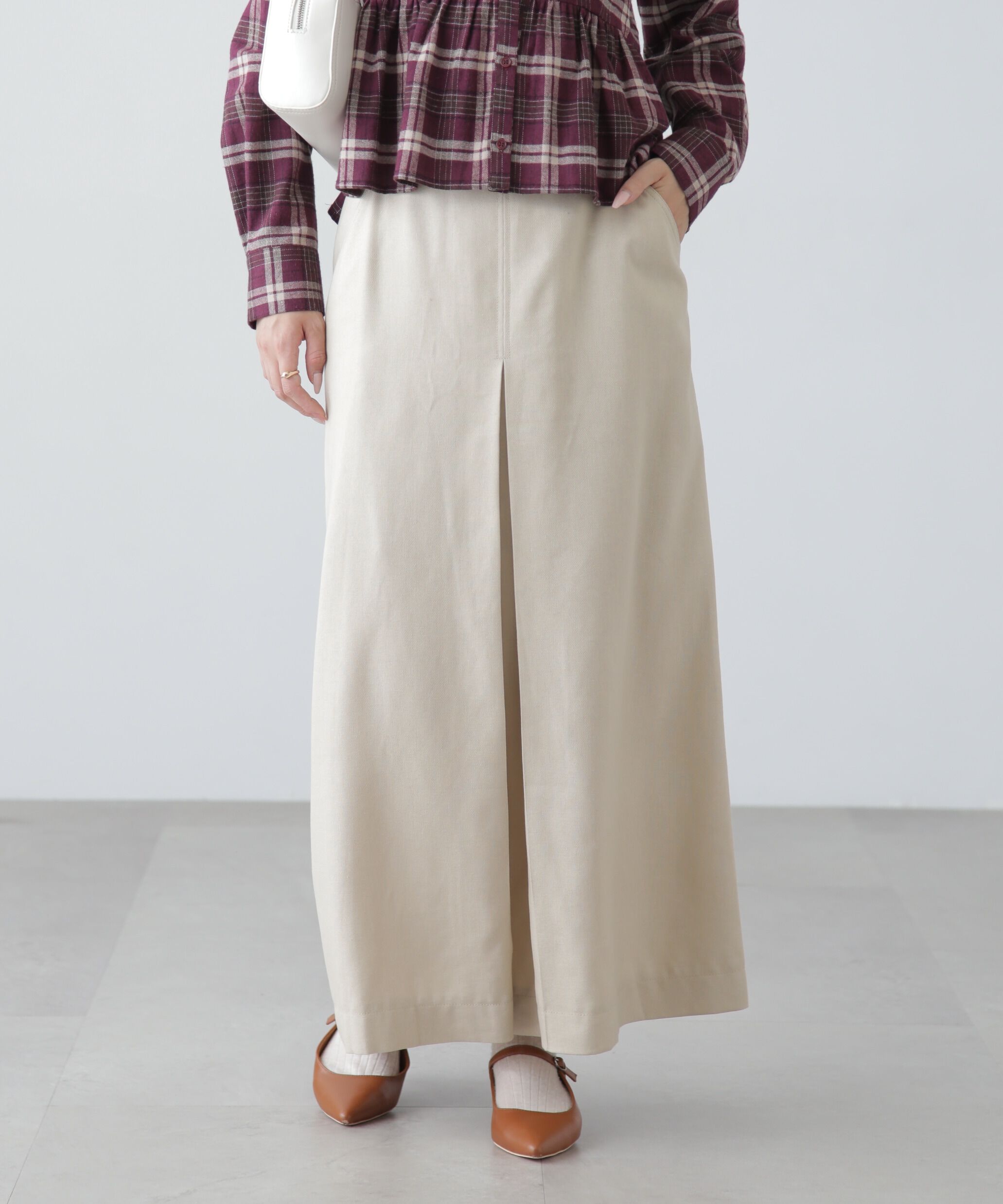  「フロントボックスタックマキシスカート」|スカート|