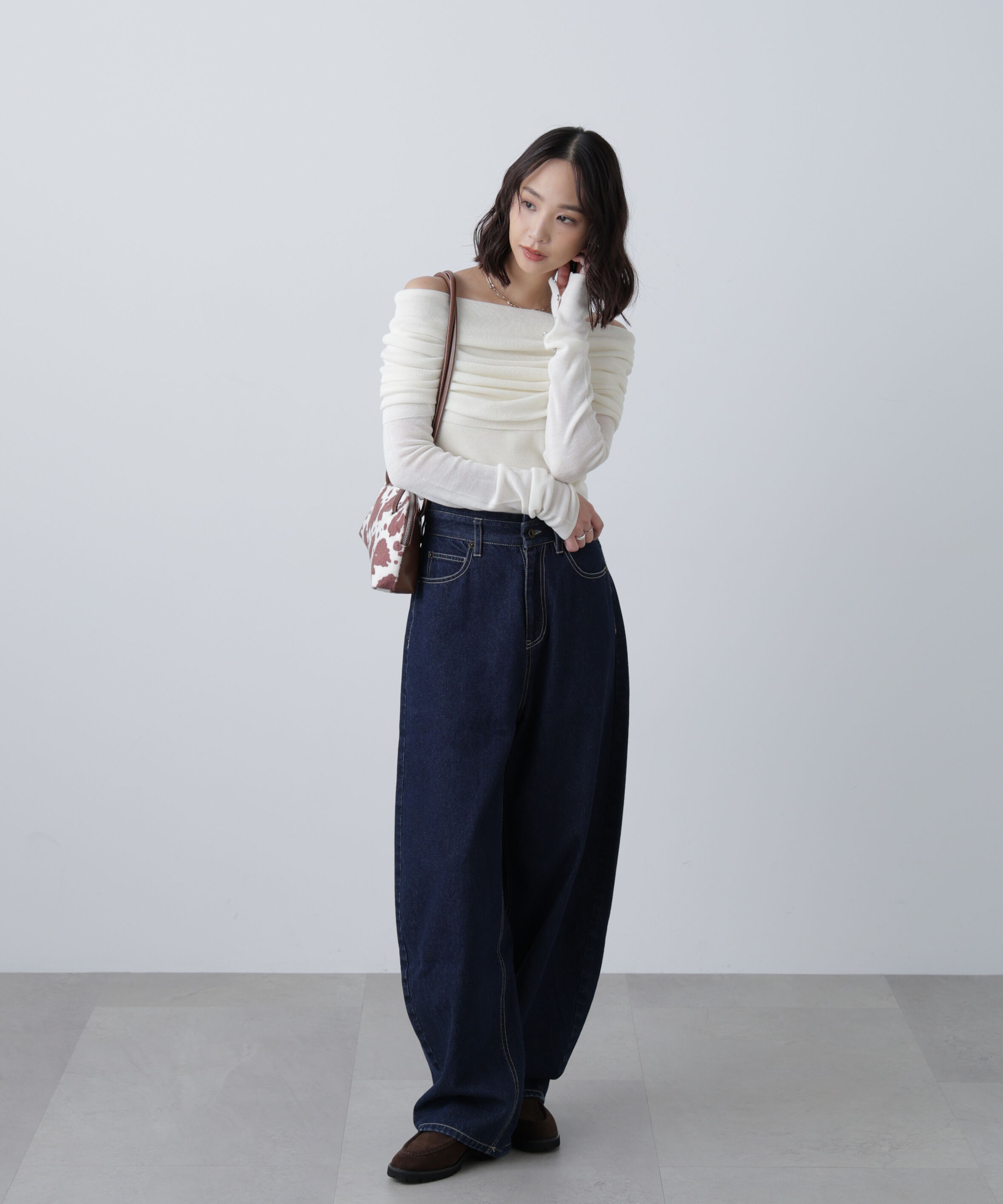  「袖口ボタンオフショルニット〈MFM〉」|ニット・セーター|