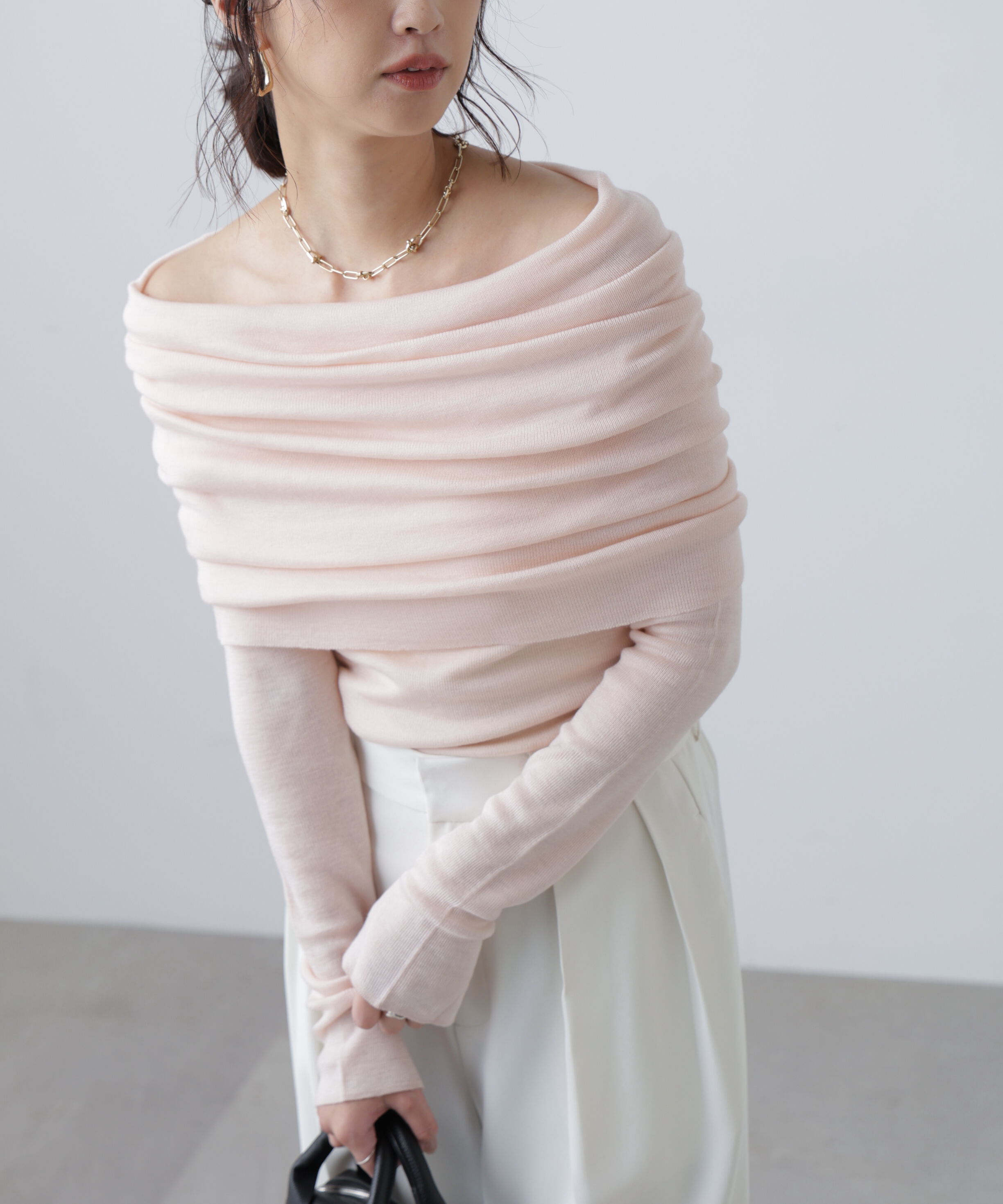  「袖口ボタンオフショルニット〈MFM〉」|ニット・セーター|