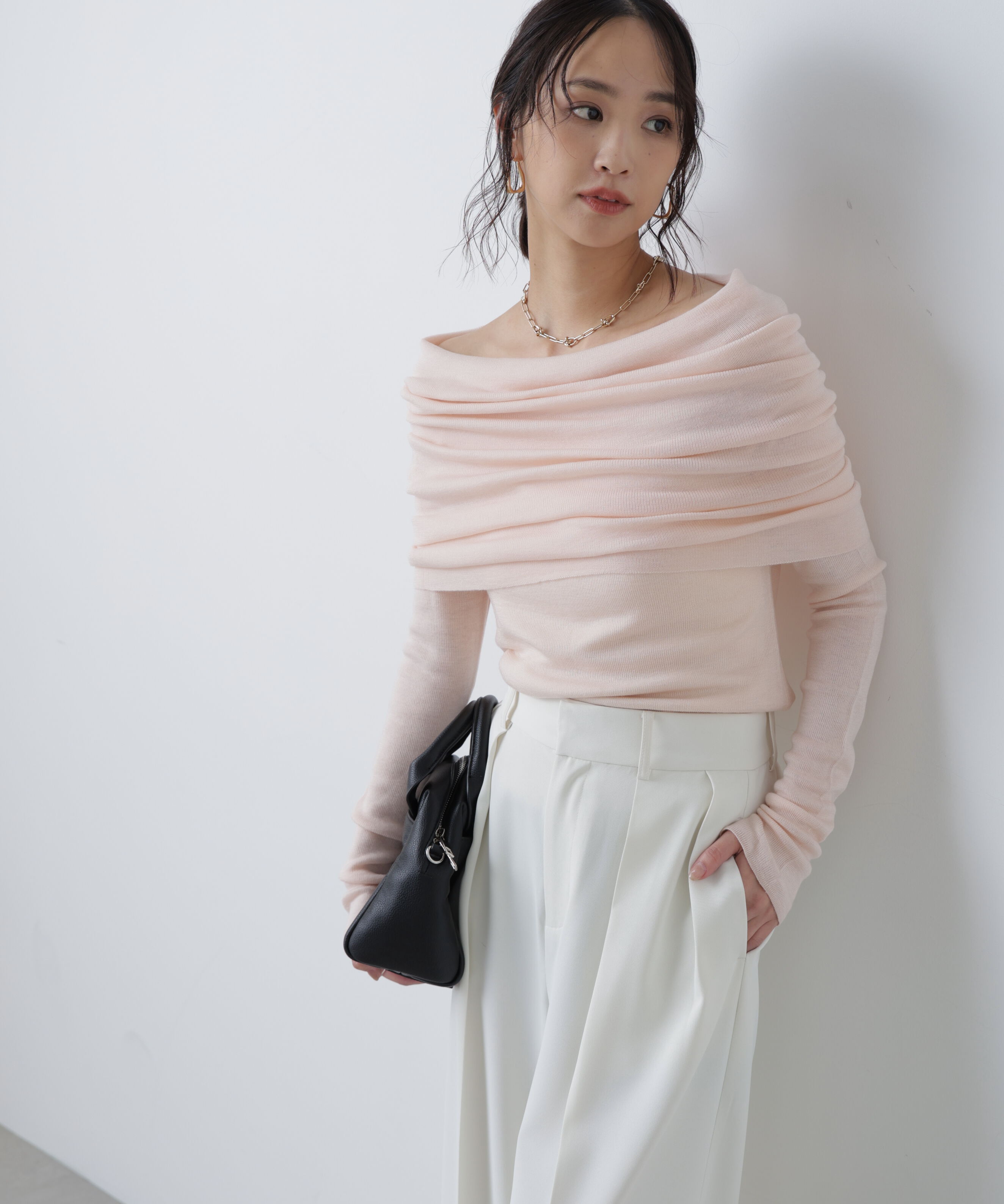  「袖口ボタンオフショルニット〈MFM〉」|ニット・セーター|