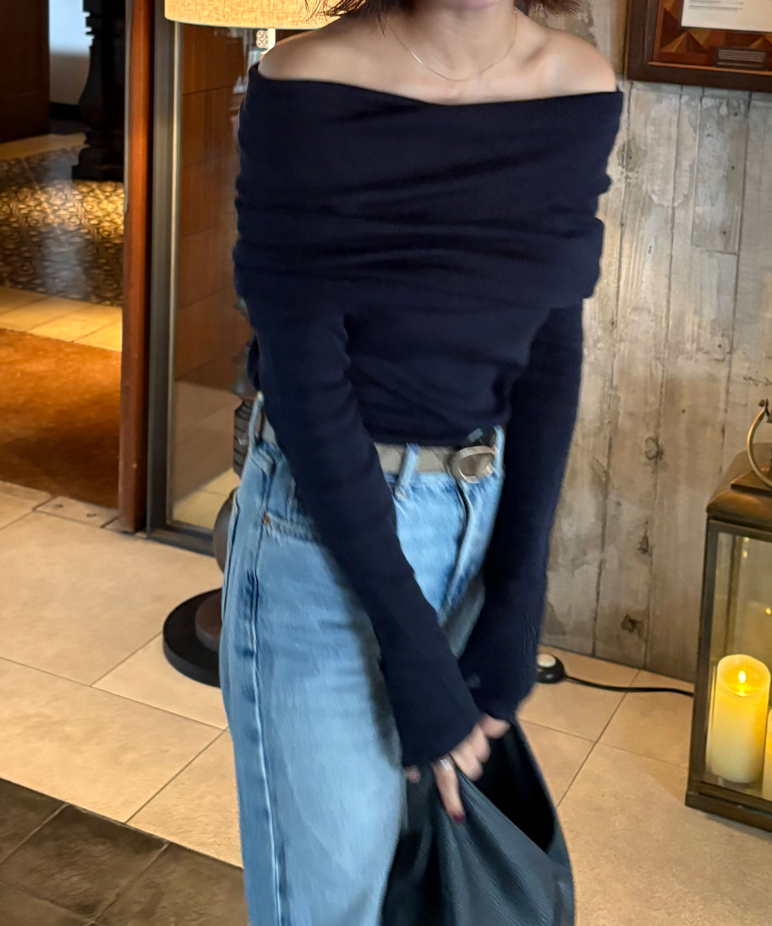  「袖口ボタンオフショルニット〈MFM〉」|ニット・セーター|