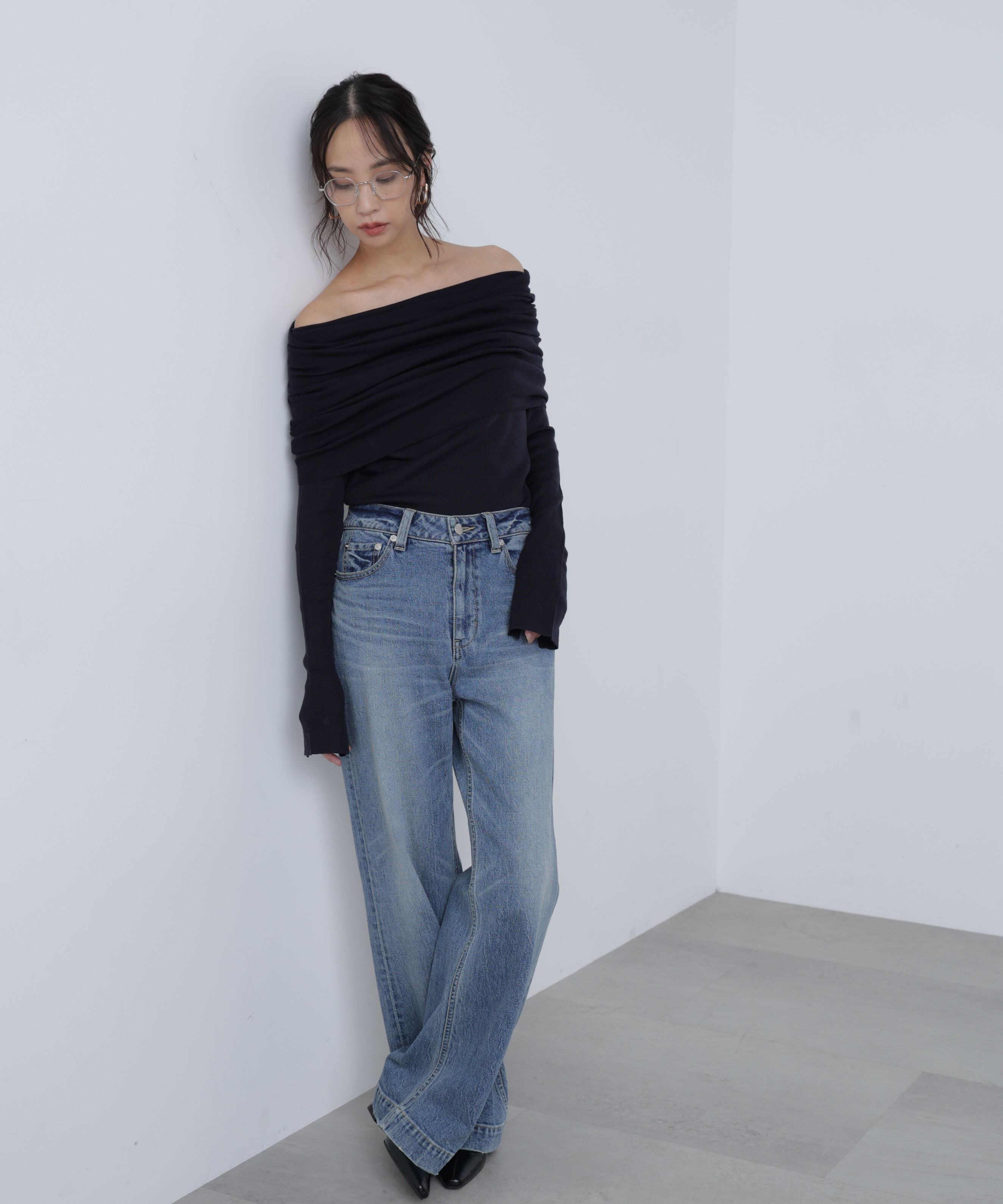  「袖口ボタンオフショルニット〈MFM〉」|ニット・セーター|