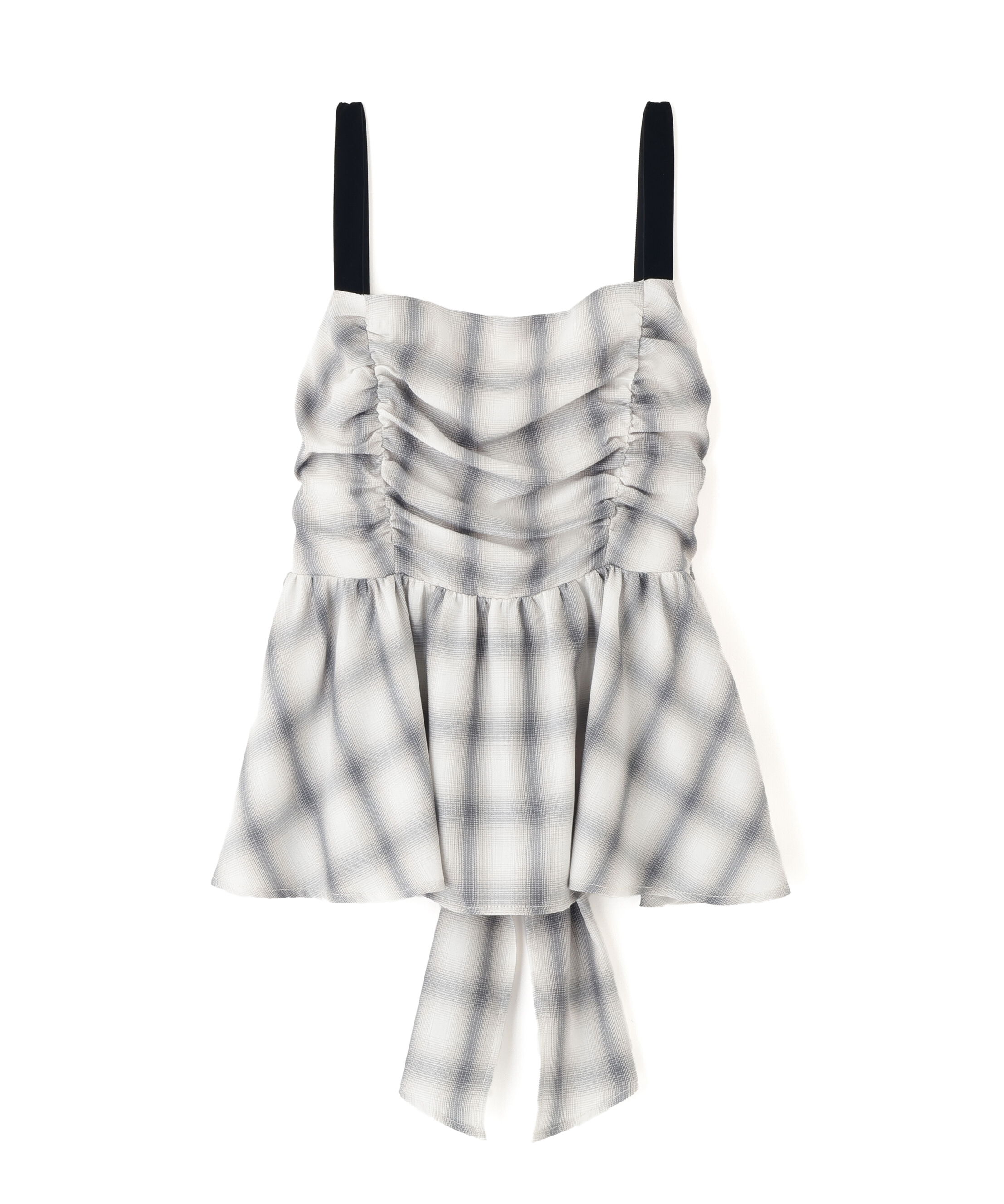  「オンブレーチェックシャーリングキャミ」|シャツ・ブラウス|