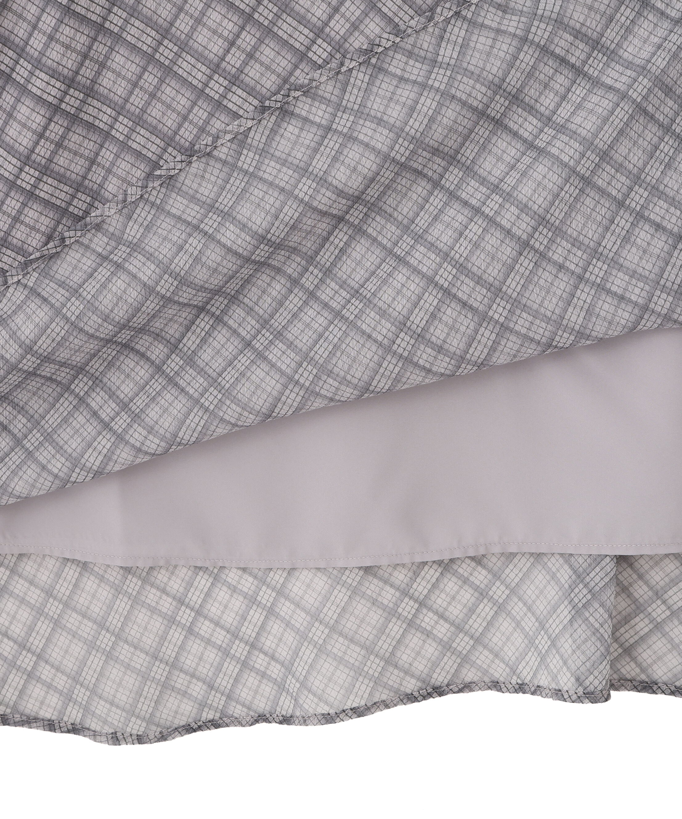  「ベロア配色チェックラッフルワンピース」|ワンピース|