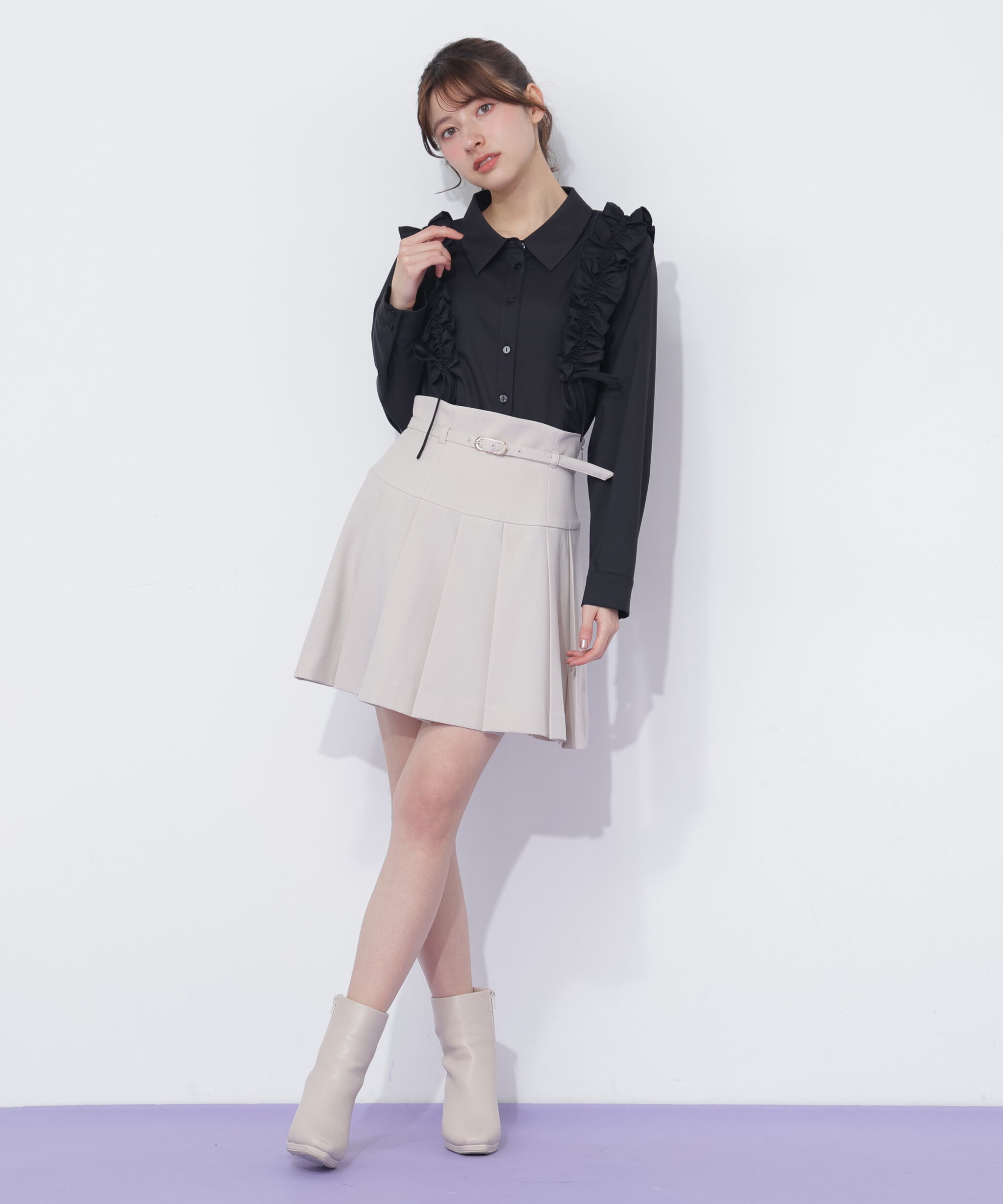  「ショルダーフリルブラウス」|シャツ・ブラウス|