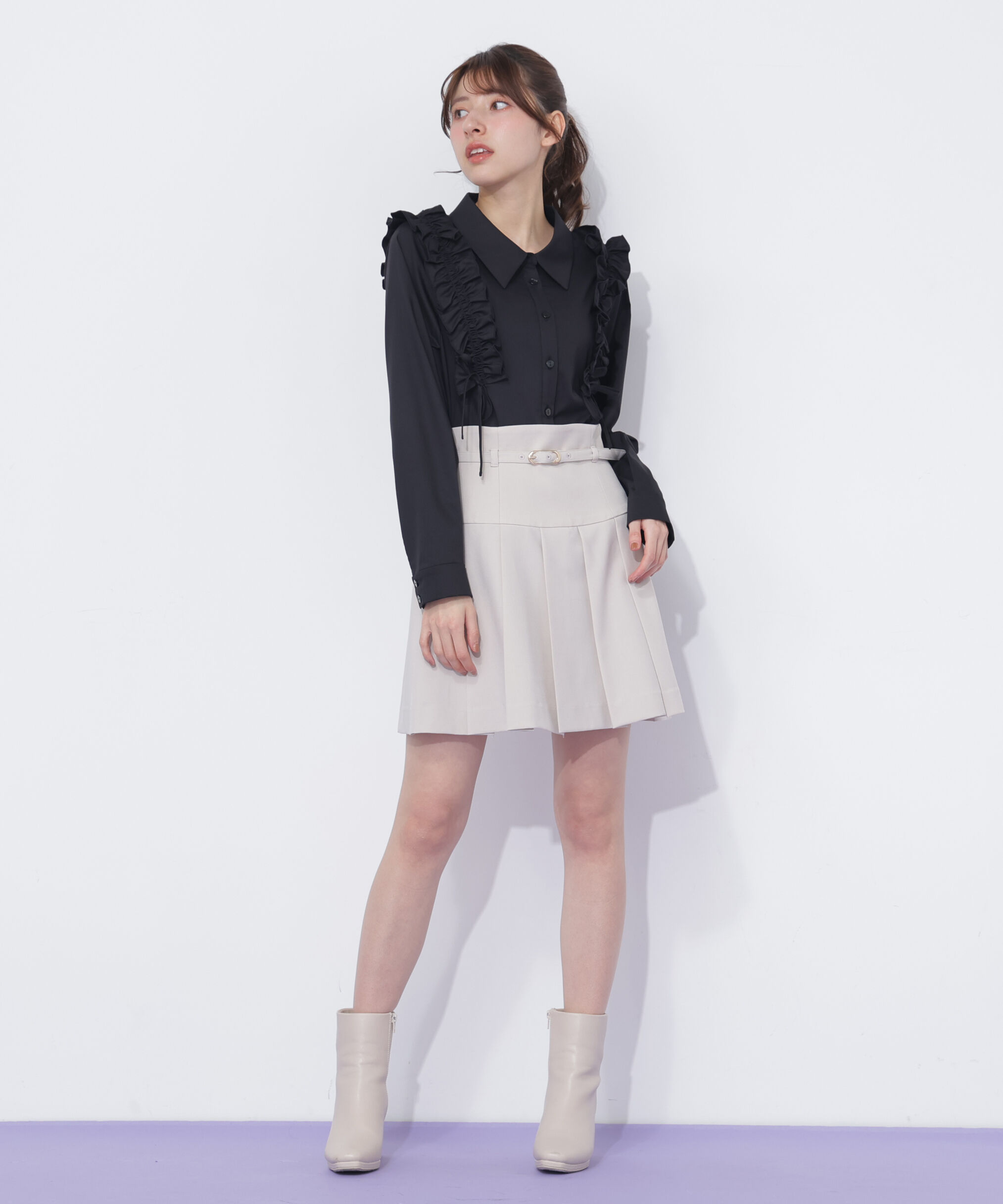  「ショルダーフリルブラウス」|シャツ・ブラウス|