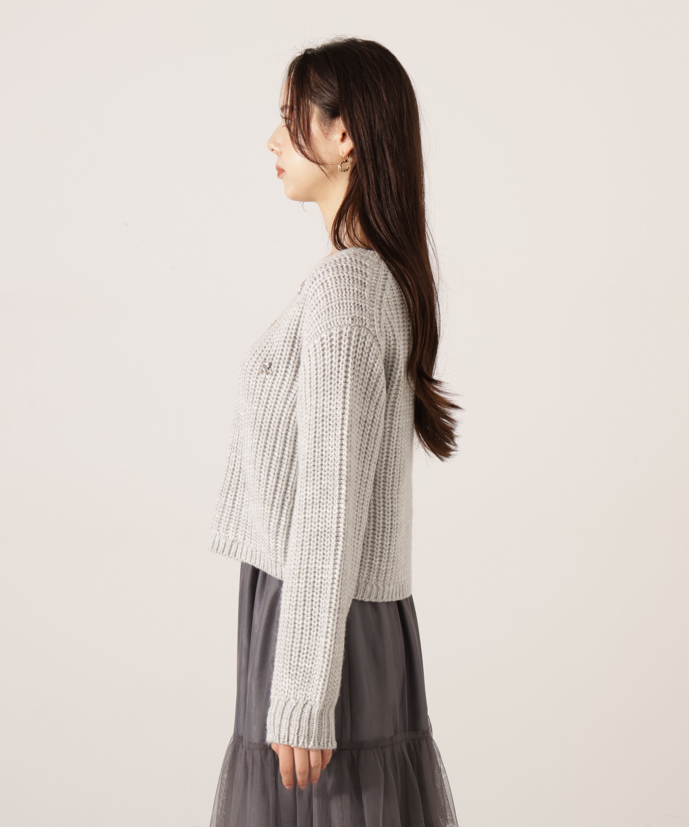 PROPORTION BODY DRESSING「ビジュー付畔ニット　25AW」|ニット・セーター|