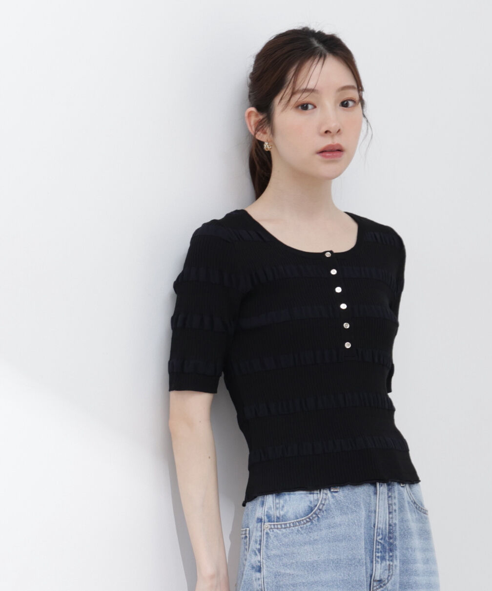 PROPORTION BODY DRESSING「〈a/mie〉変形リブニット 26SS」|カーディガン|