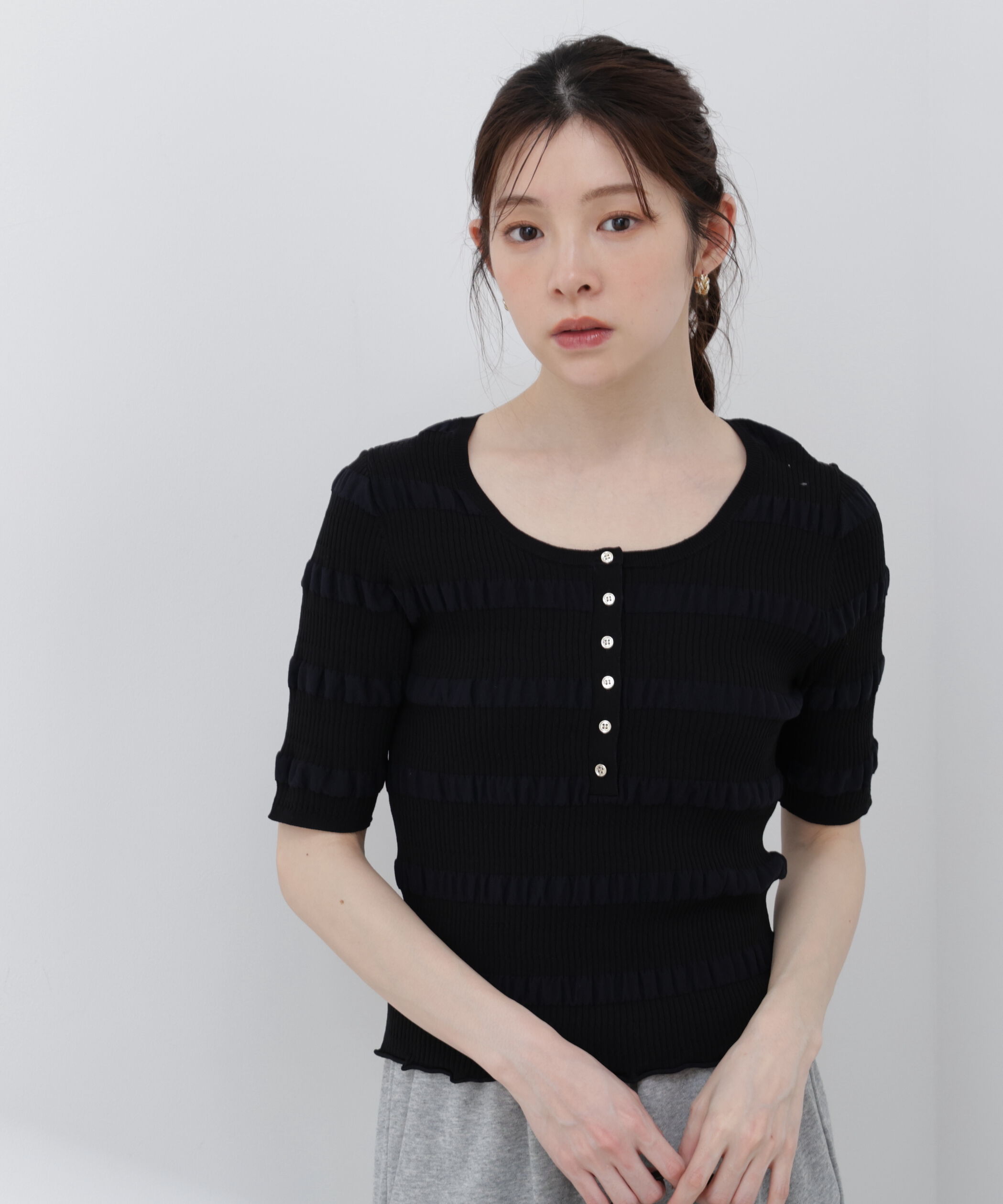 PROPORTION BODY DRESSING「〈a/mie〉変形リブニット 26SS」|カーディガン|