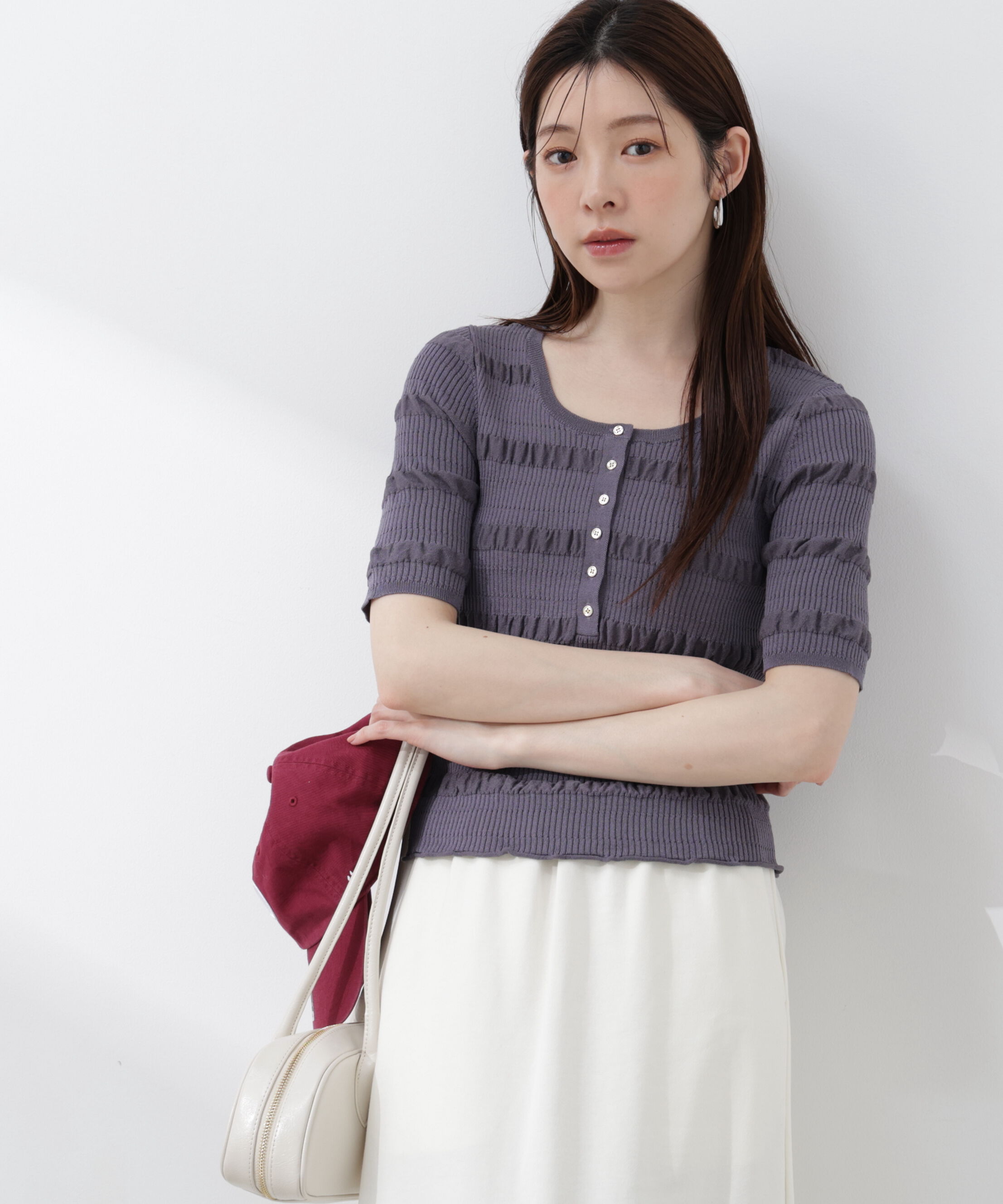 PROPORTION BODY DRESSING「〈a/mie〉変形リブニット 26SS」|カーディガン|