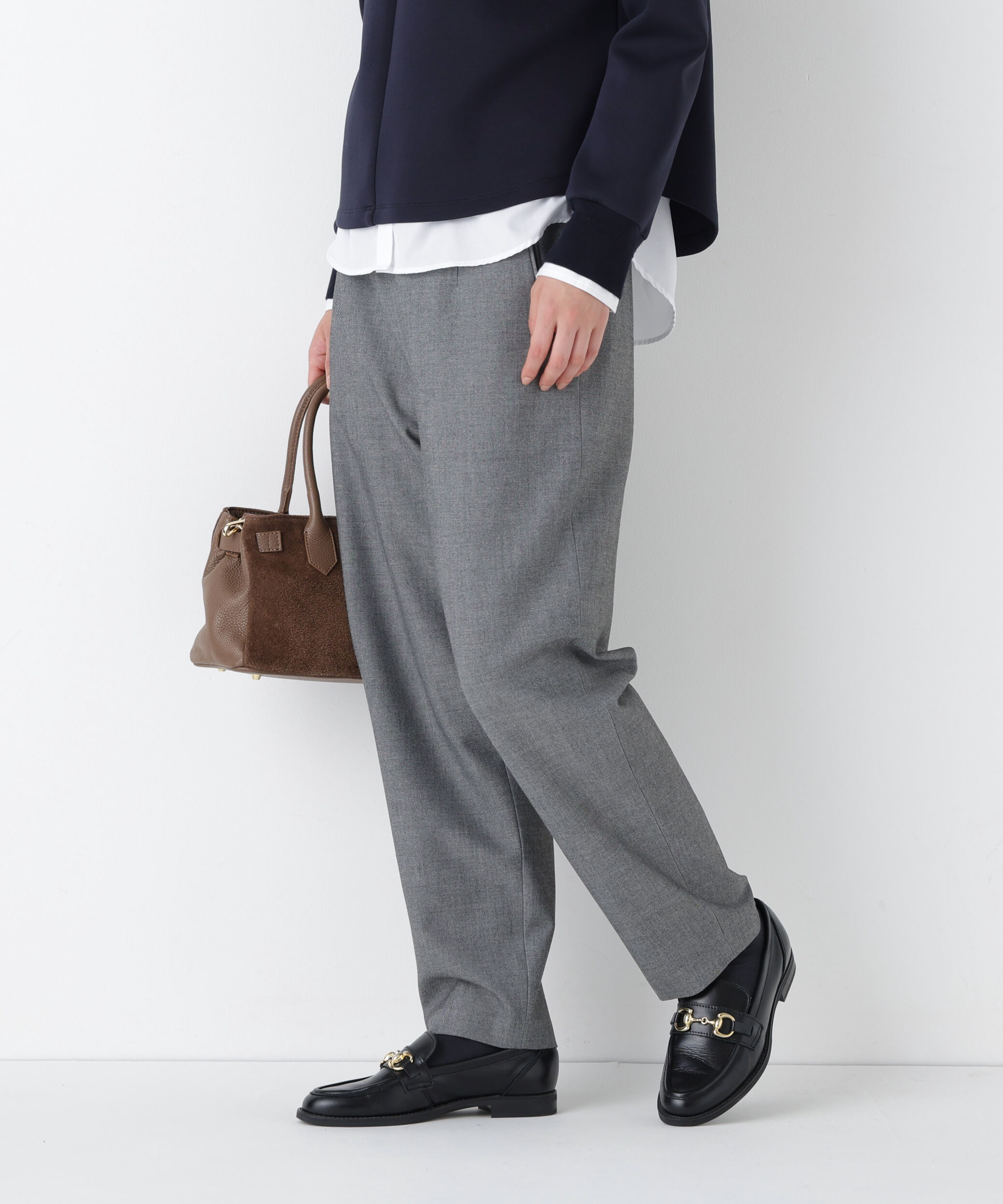  「◆《ストレッチ素材》２ｗａｙストレッチテーパードパンツ」|その他|グレー