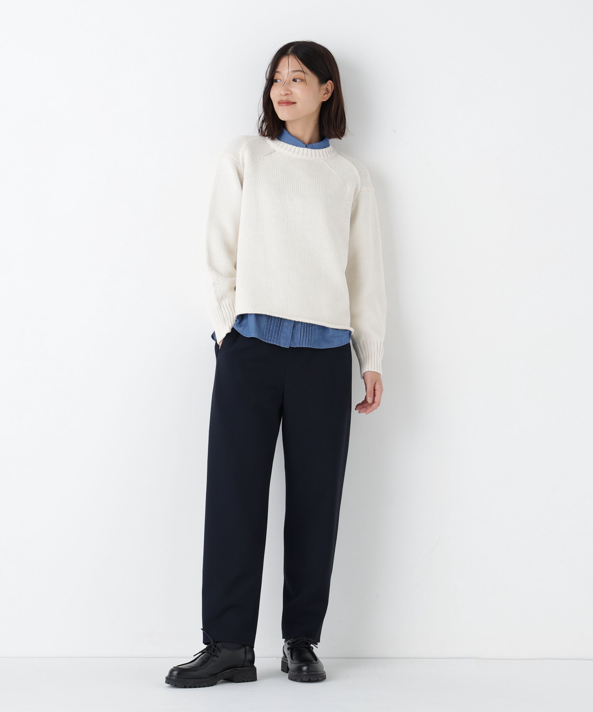  「◆《ストレッチ素材》２ｗａｙストレッチテーパードパンツ」|その他|ネイビー