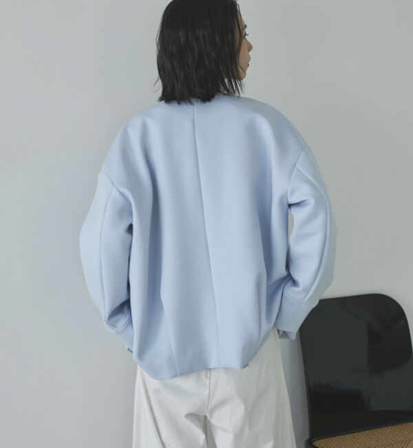 Doux archives「ボンディングノーカラーＺＩＰブルゾン」|テーラードジャケット|