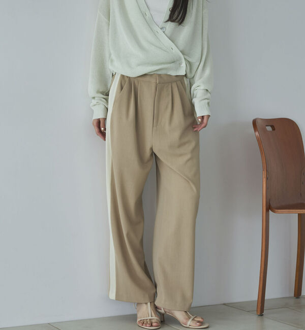 Doux archives「サイドラインタックパンツ」|チノ|BEIGE