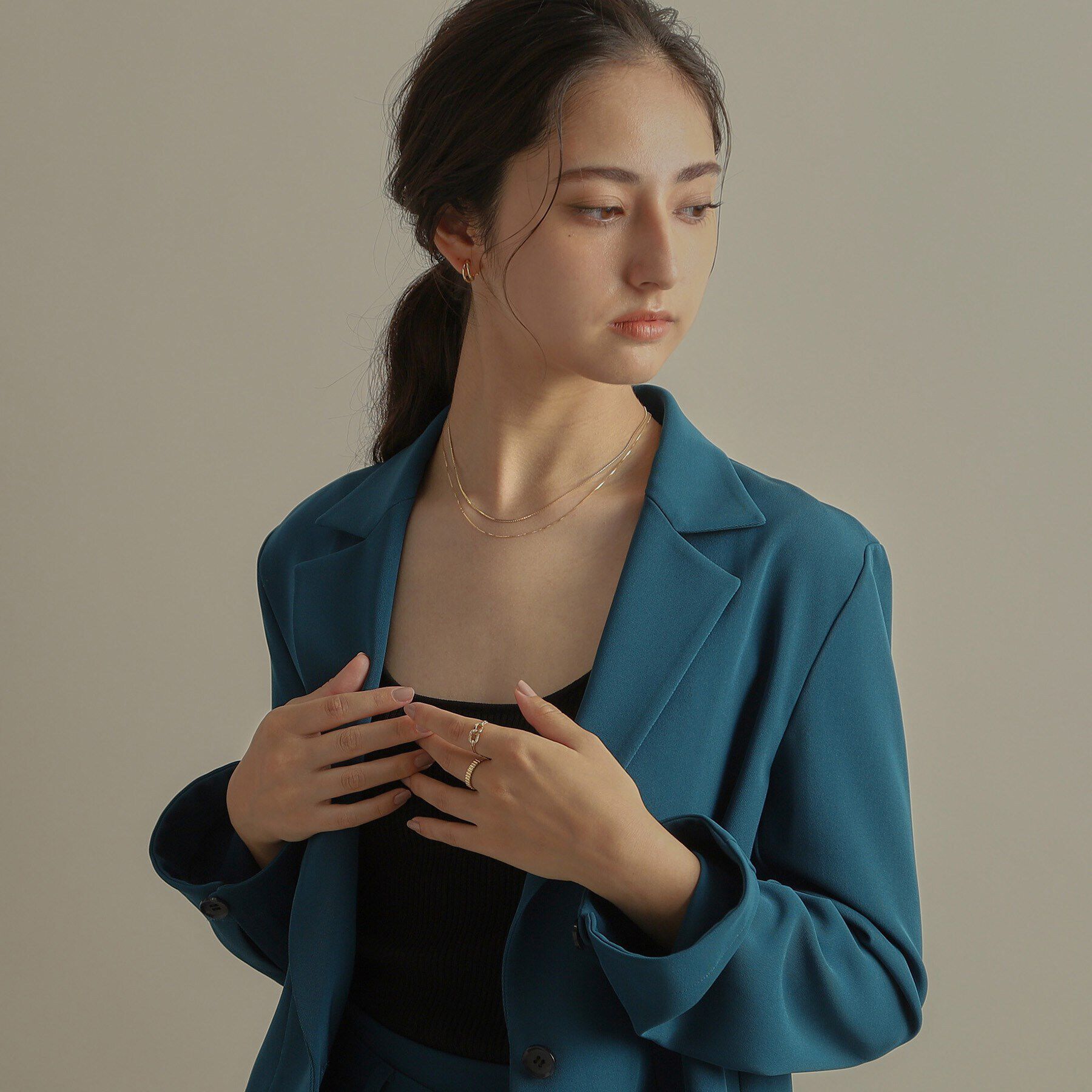 COCOSHNIK「K10ベネフラット&times;ベネレイヤード ネックレス」|ネックレス|