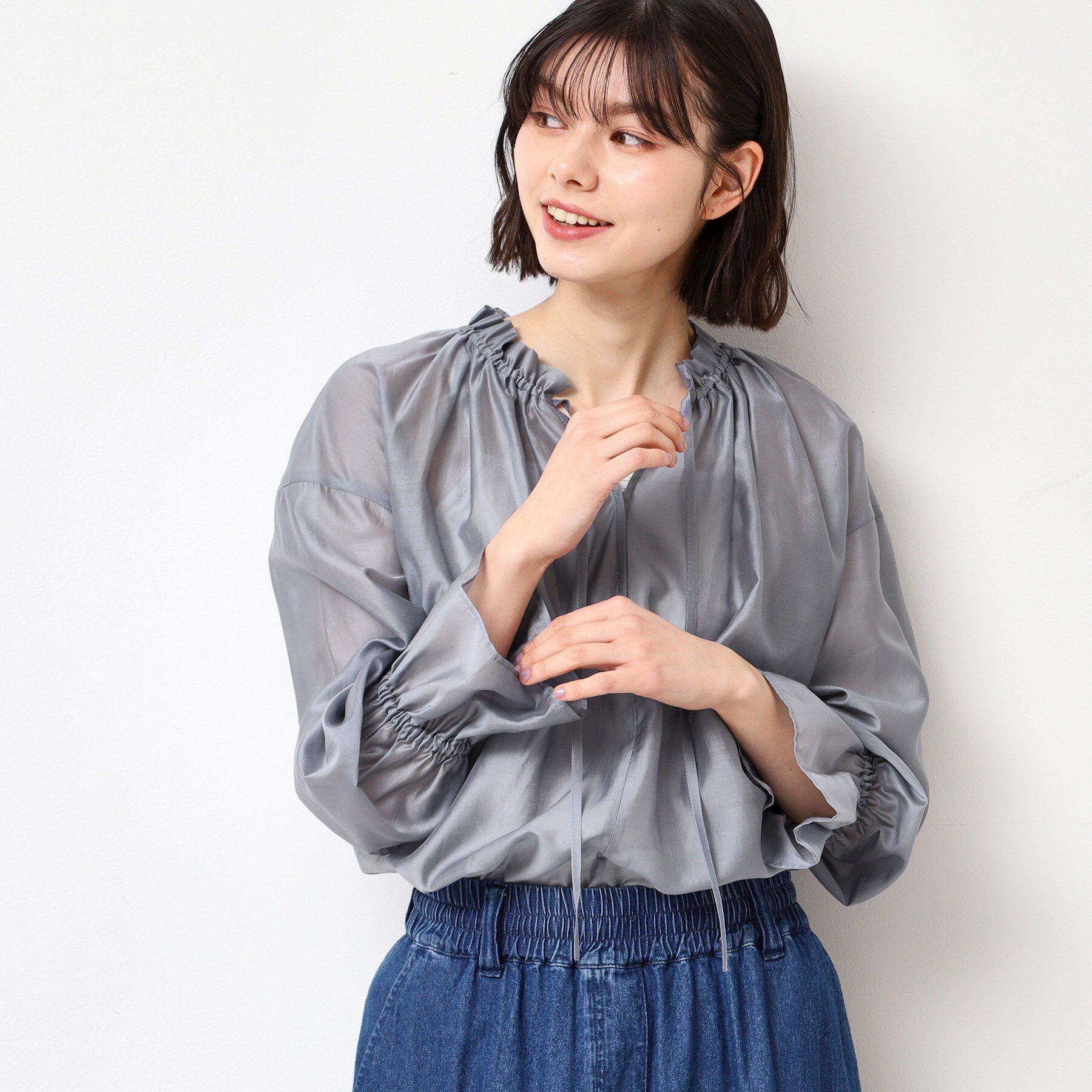 Dessin「【洗える】フリルリボンブラウス」|シャツ・ブラウス|