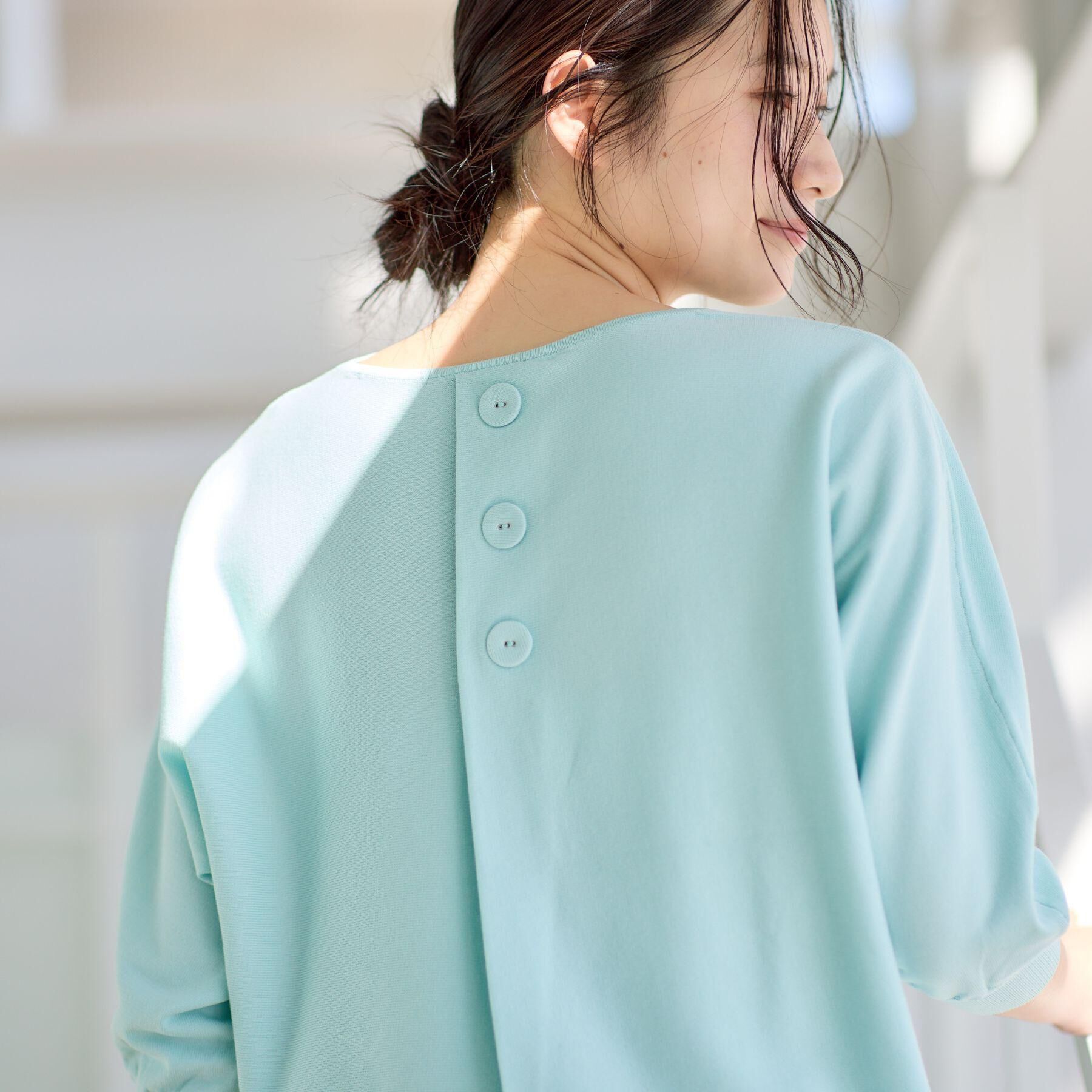 Dessin「【洗える】後ろボタンニットプルオーバー七分袖」|ニット・セーター|