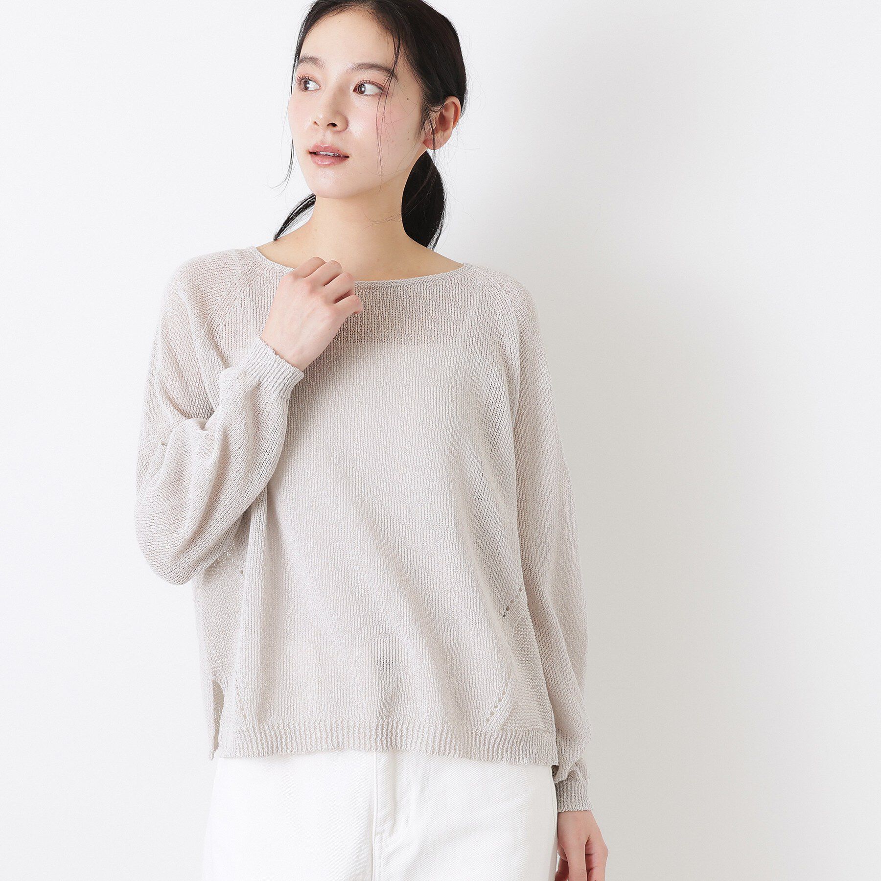 Dessin「【洗える】透かし編みデザインニット」|ニット・セーター|