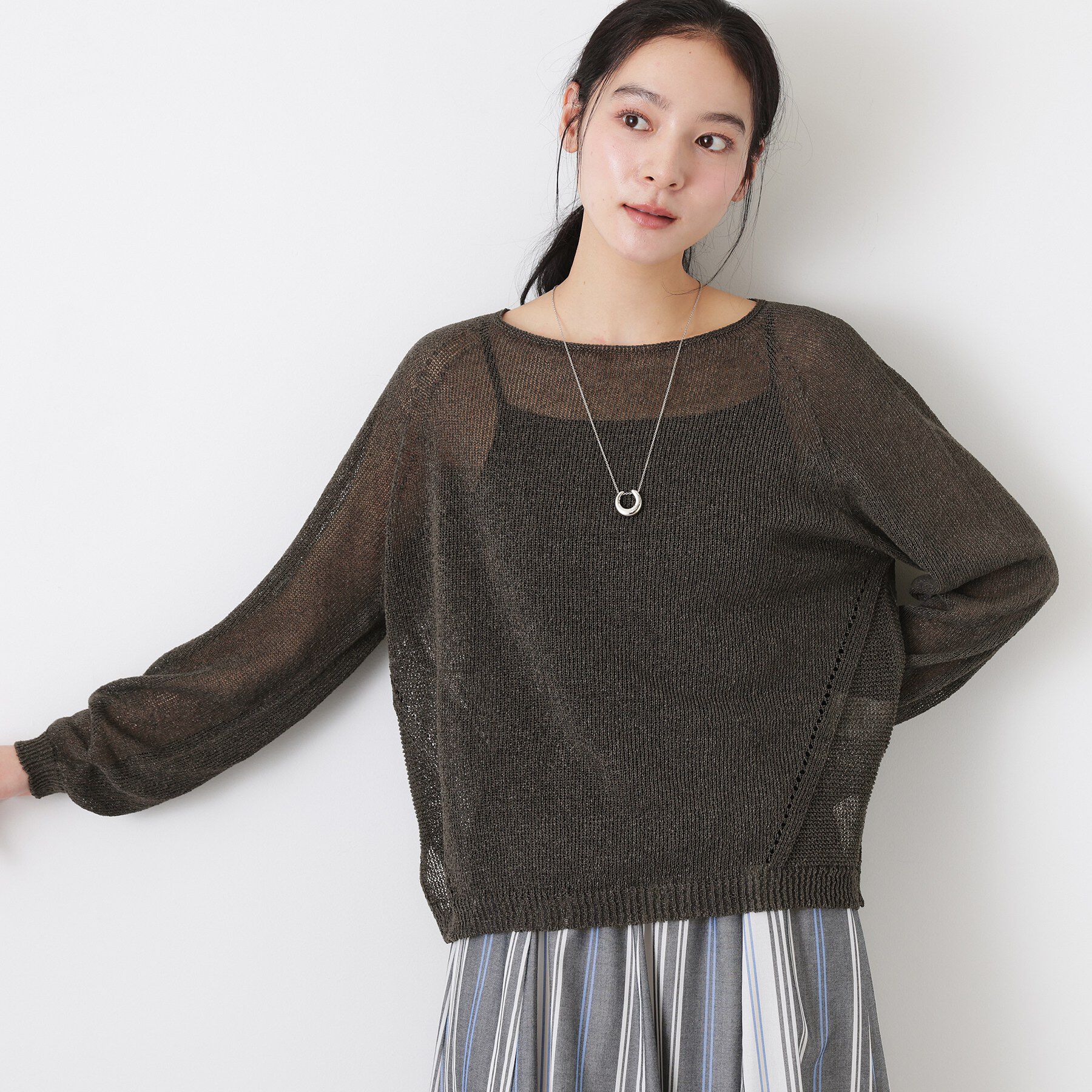 Dessin「【洗える】透かし編みデザインニット」|ニット・セーター|