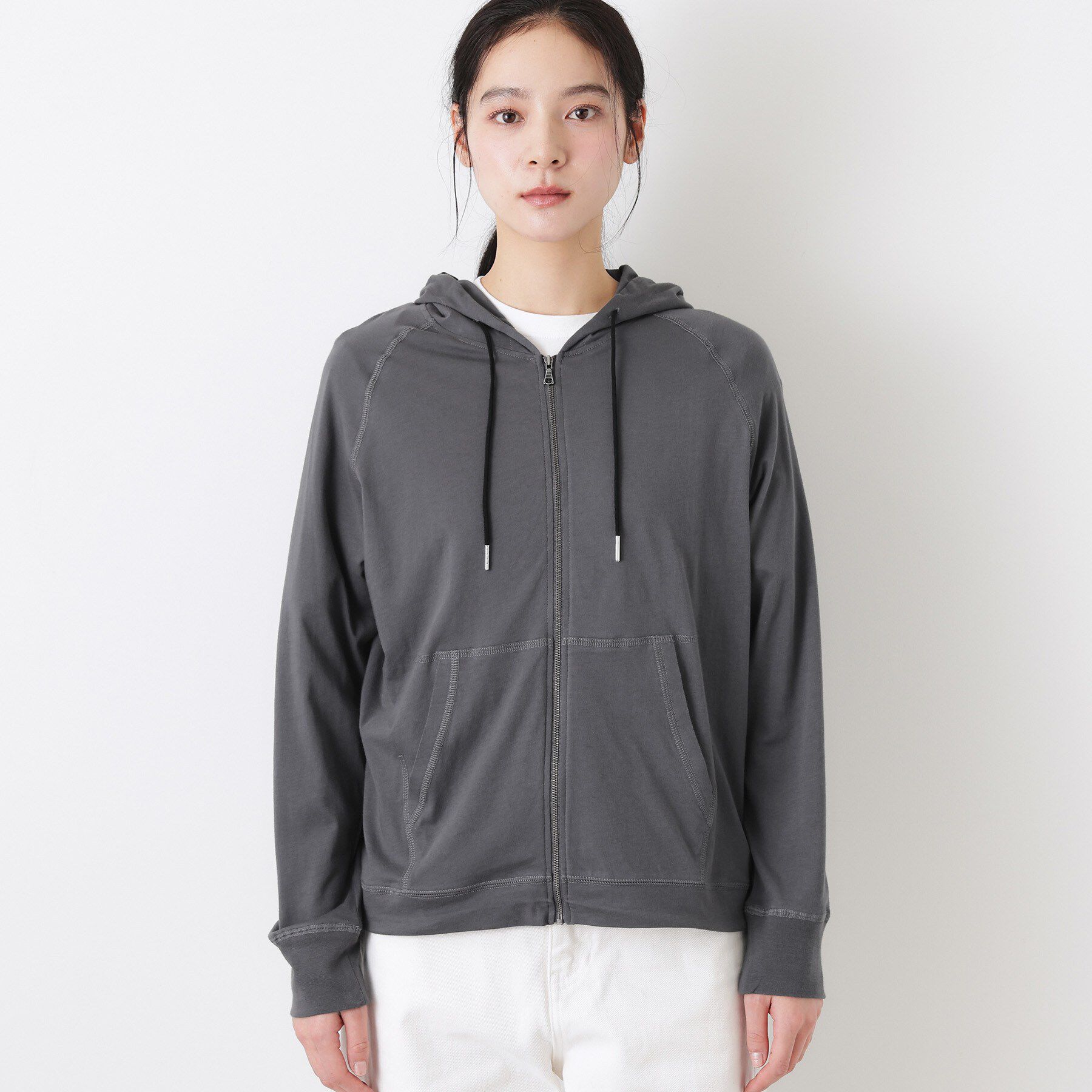 Dessin「【ユニセックス/洗える】ドライタッチコットンジップパーカー」|パーカー|