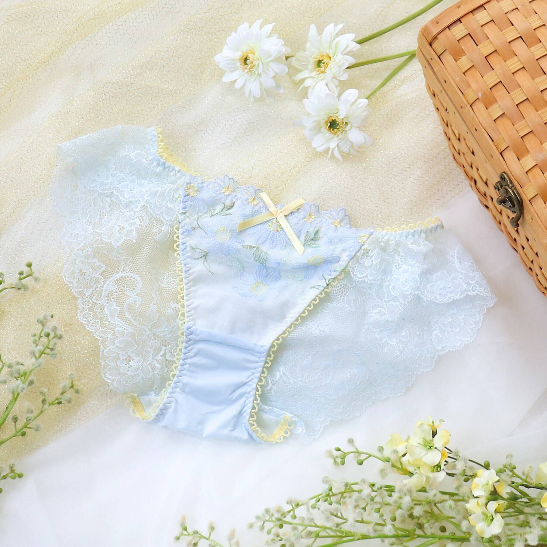 Risa Magli「パンナ レースショーツ」|インナー|ブルー(090)