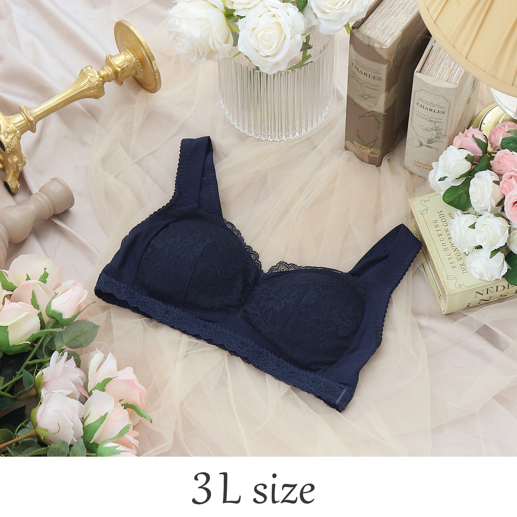 Risa Magli「◆マリカ おやすみブラ」|インナー|ネイビー(093)