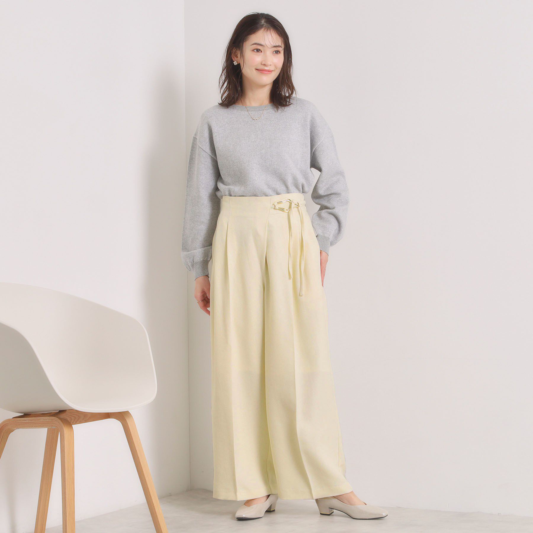 ITS&rsquo;DEMO「【手洗い可／ウエストゴム】ループベルトワイドパンツ」|その他|