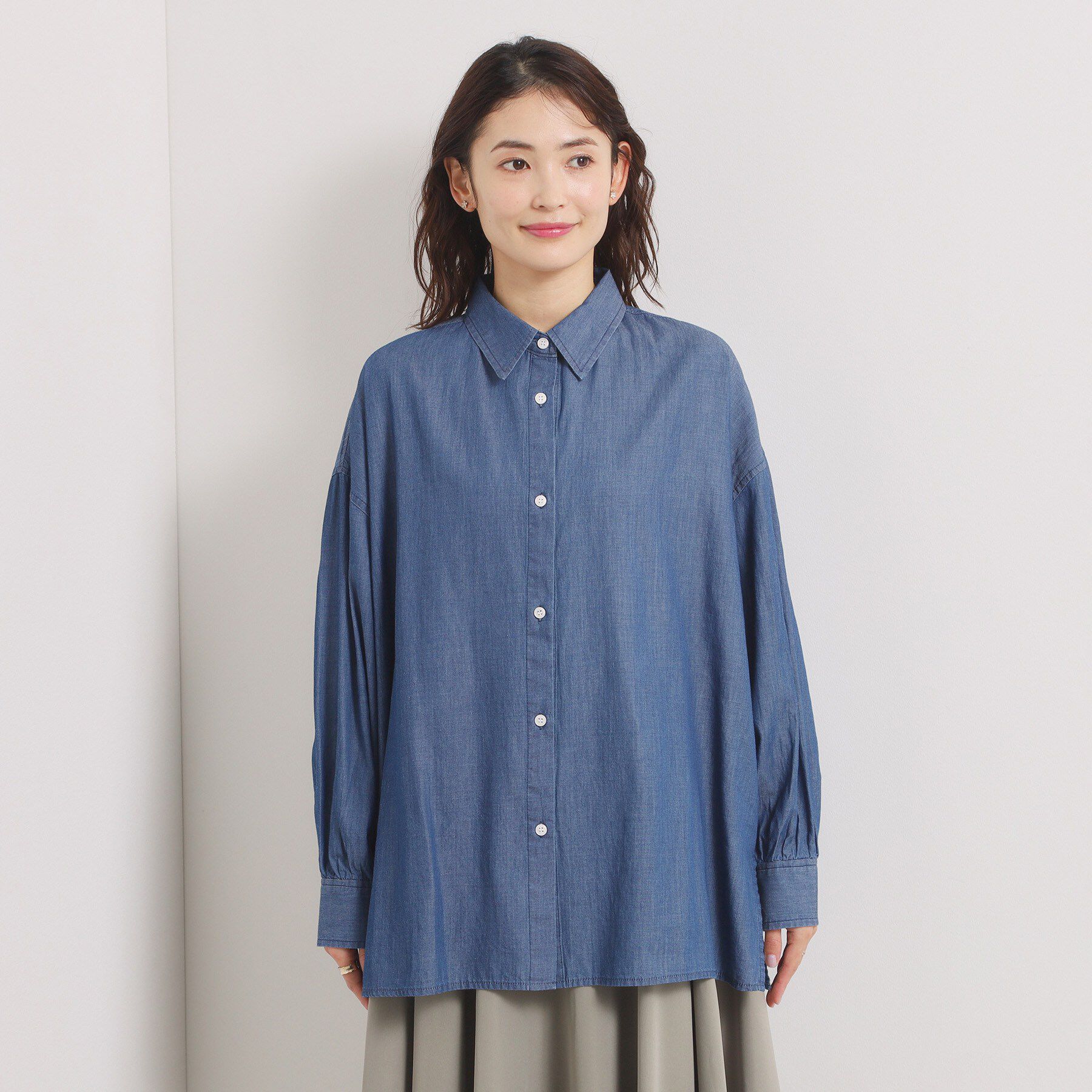 ITS&rsquo;DEMO「【洗濯機OK】シアーデニムシャツ」|シャツ・ブラウス|