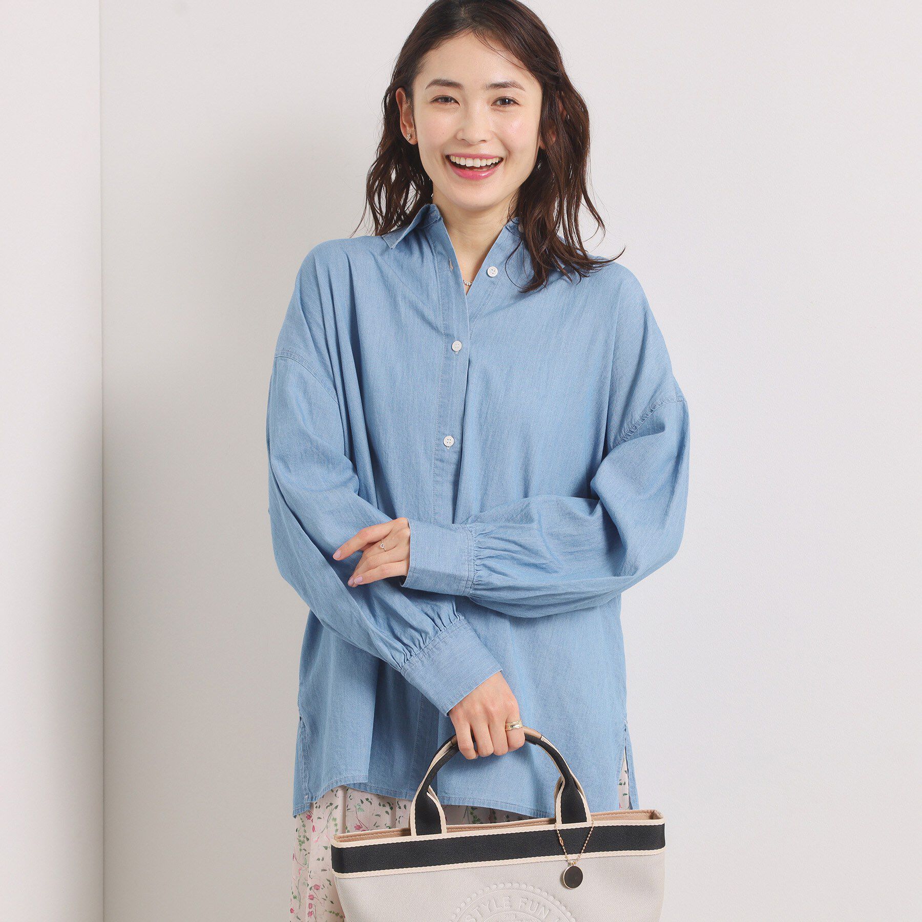 ITS&rsquo;DEMO「【洗濯機OK】シアーデニムシャツ」|シャツ・ブラウス|ブルー(092)