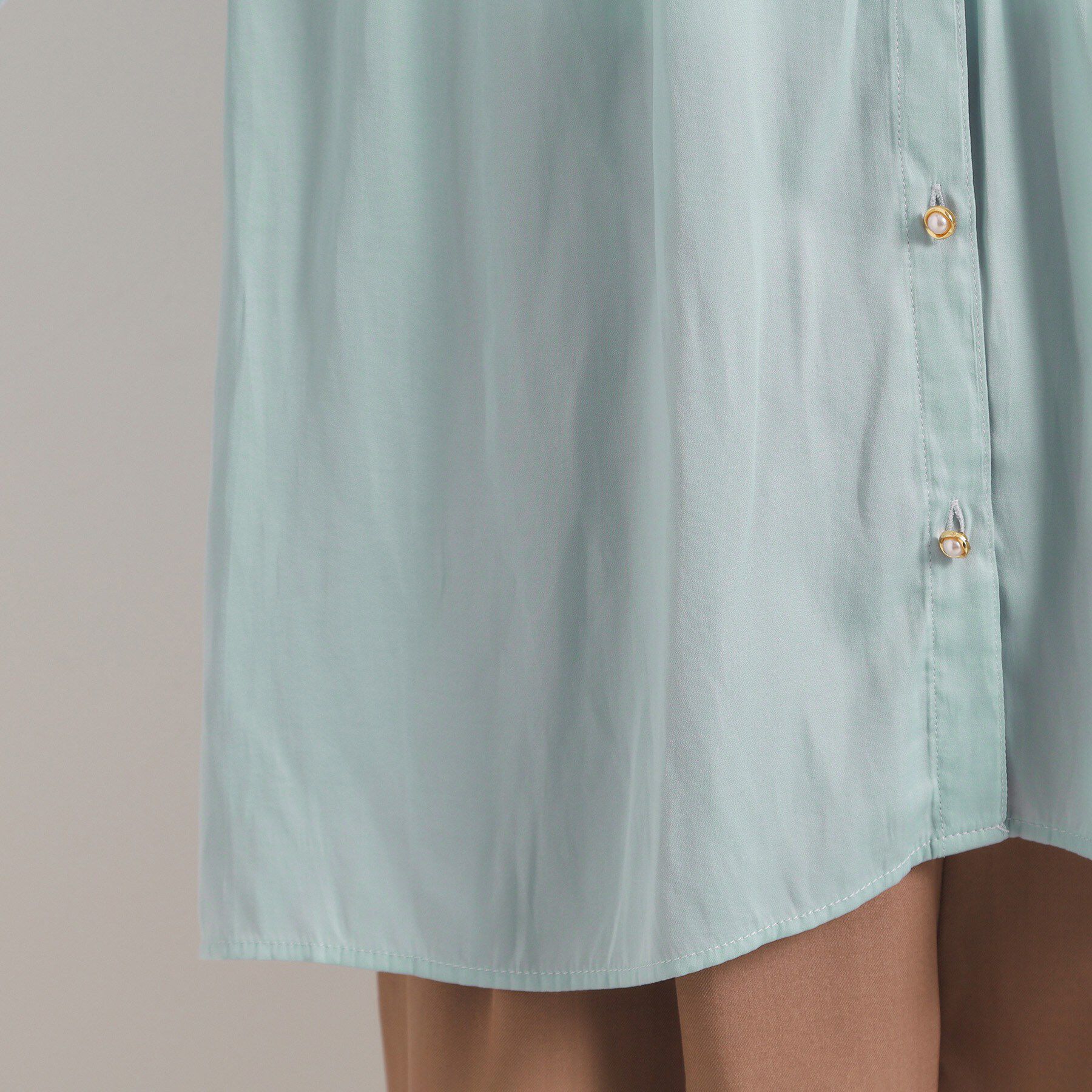 ITS&rsquo;DEMO「【手洗い可】サテン7分袖ブラウス」|シャツ・ブラウス|