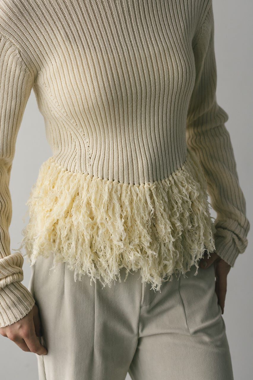 STYLEMIXER「チュールフリンジペプラムニット」|ニット・セーター|