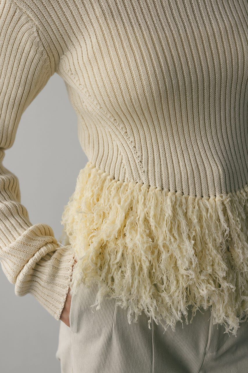 STYLEMIXER「チュールフリンジペプラムニット」|ニット・セーター|