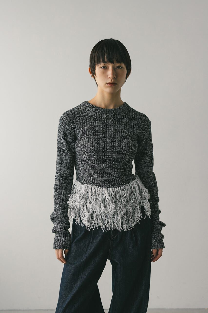 STYLEMIXER「チュールフリンジペプラムニット」|ニット・セーター|