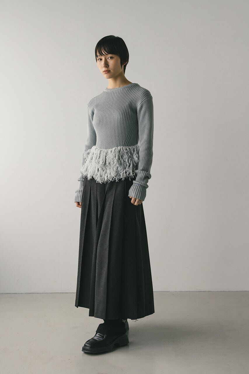 STYLEMIXER「チュールフリンジペプラムニット」|ニット・セーター|