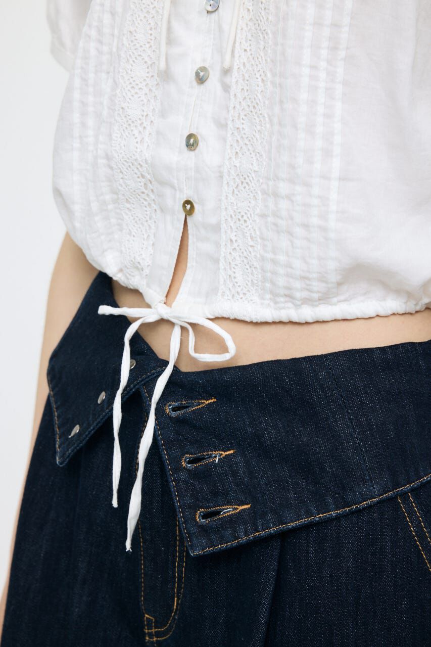 MOUSSY「SCOOP NECK PIN TUCK ブラウス」|シャツ・ブラウス|