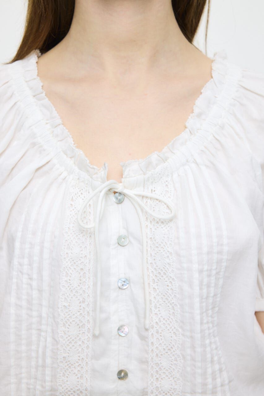 MOUSSY「SCOOP NECK PIN TUCK ブラウス」|シャツ・ブラウス|