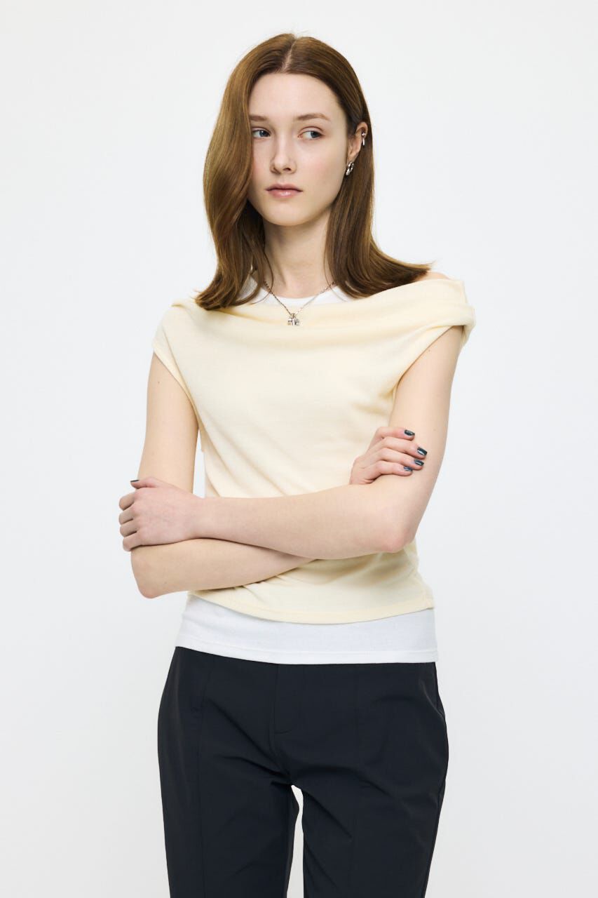 MOUSSY「LAYERED OFF SHOULDER トップス」|Tシャツ・カットソー|