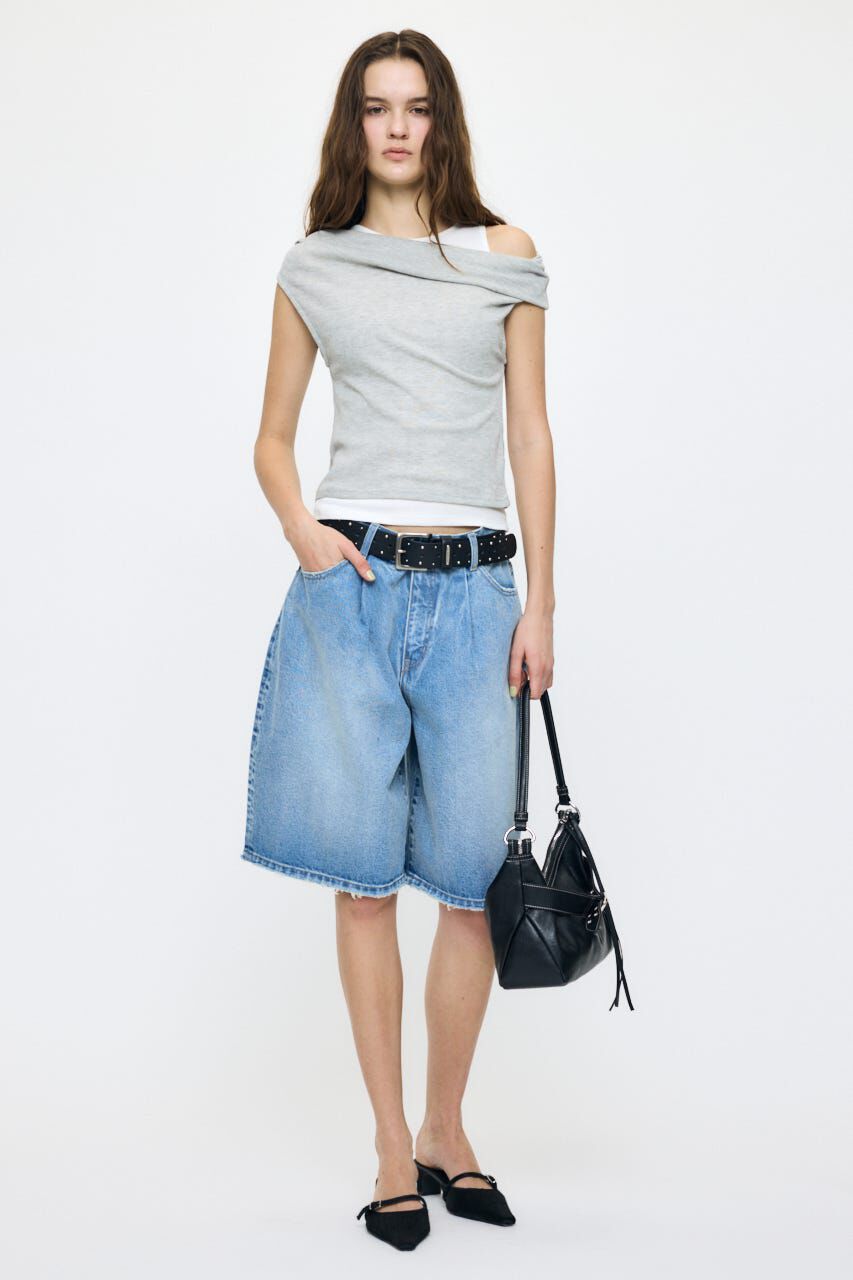 MOUSSY「LAYERED OFF SHOULDER トップス」|Tシャツ・カットソー|