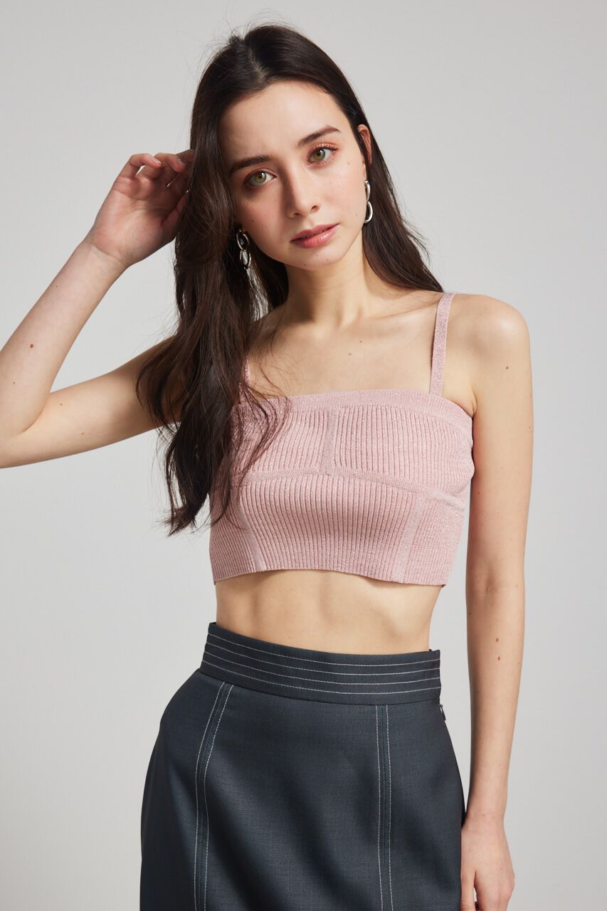 rienda「ビスチェライクKnitベアTOP」|チューブトップ|