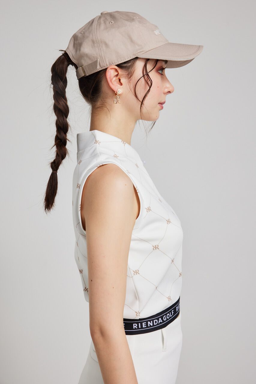 rienda「モックネックロゴノースリTOP」|タンクトップ|