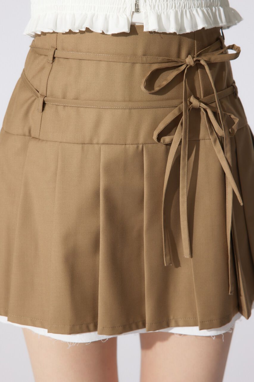 rienda「レイヤードパターンプリーツスコートショートパンツ」|スカート|